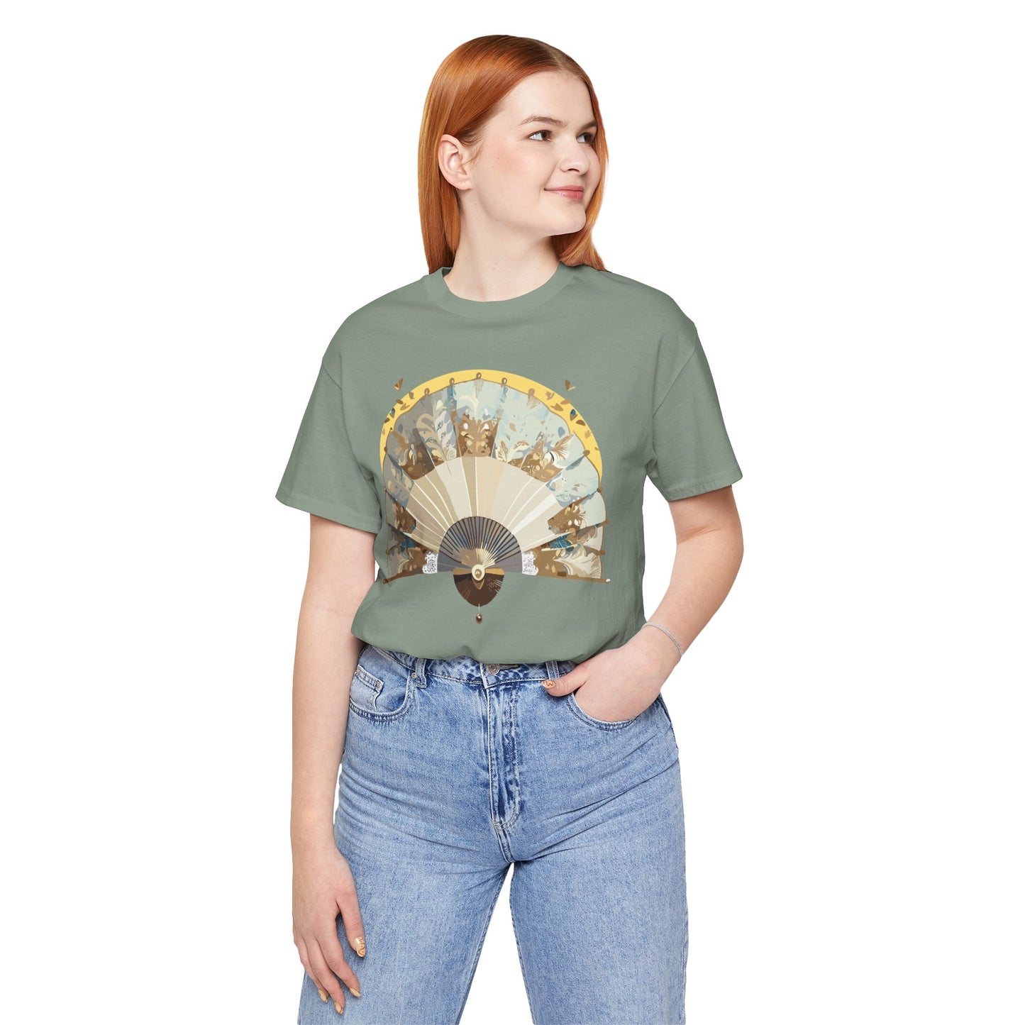 Fan shirt, Shirt with Fan, Tee Shirt with Gold Blower