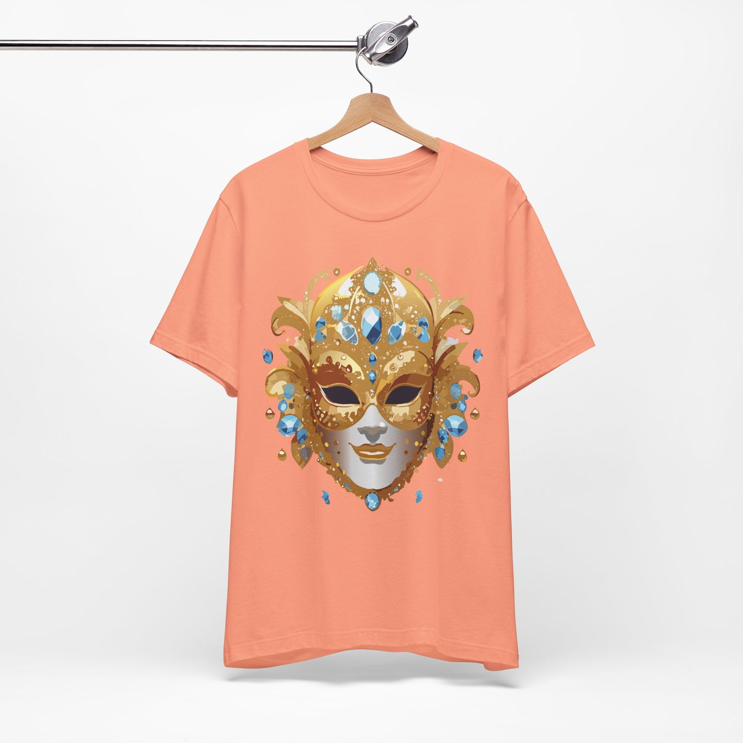 Mask Shirt, Shirt with Mask, Tee Shirt with Gold Face