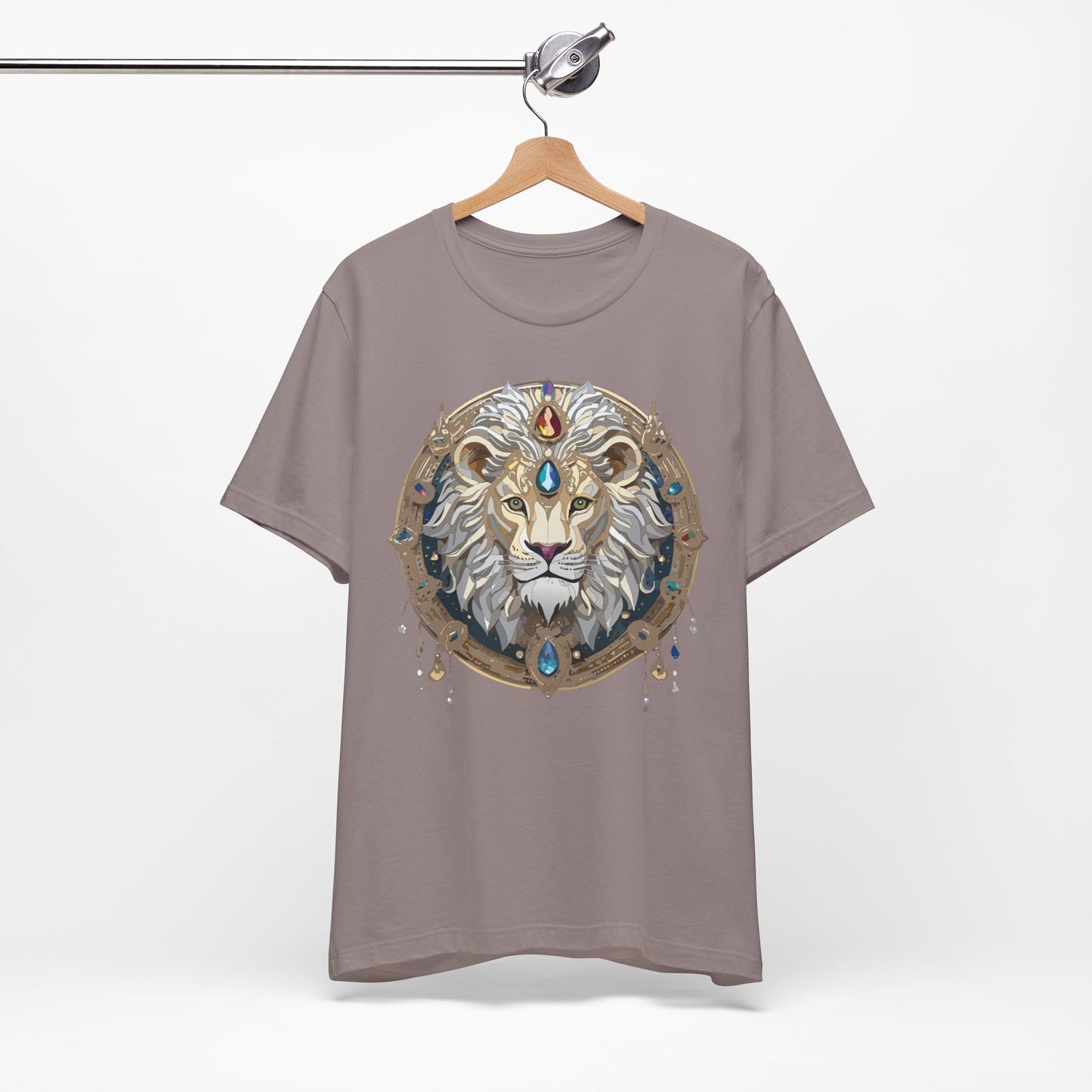 Animal Shirt, Shirt with Animal, Tee Shirt with Gold Animal Medal, Shirt with Antique Animal Medallion