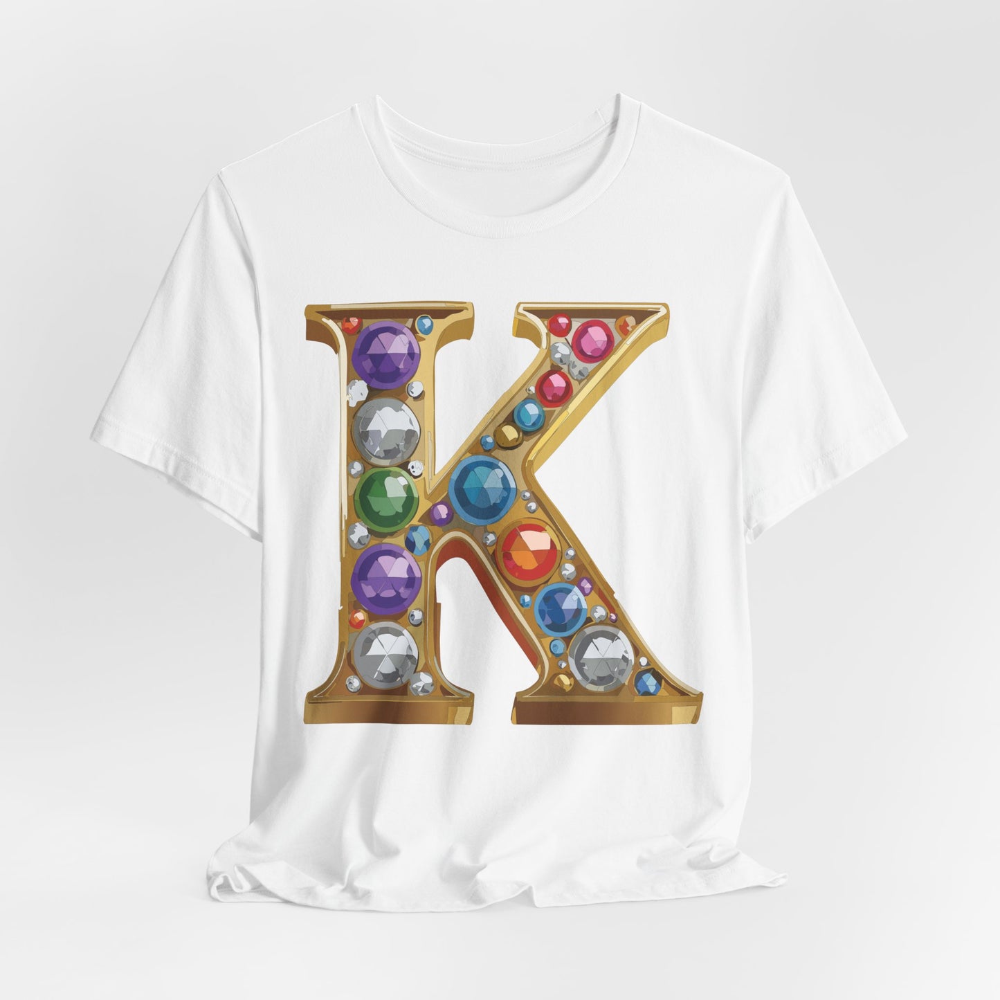 Letter Shirt, Shirt with Letters, Tee Shirt with Gold Letter, Shirt with Antique Letters
