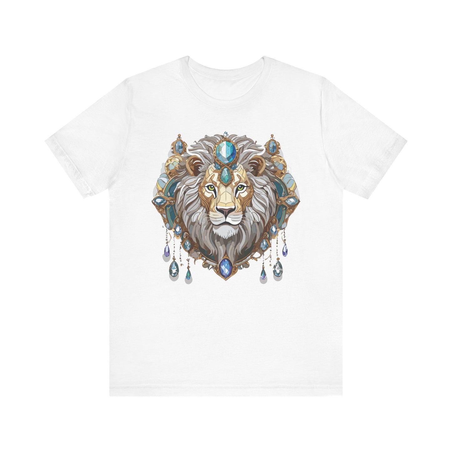 Animal Shirt, Shirt with Animal, Tee Shirt with Gold Animal Medal, Shirt with Antique Animal Medallion