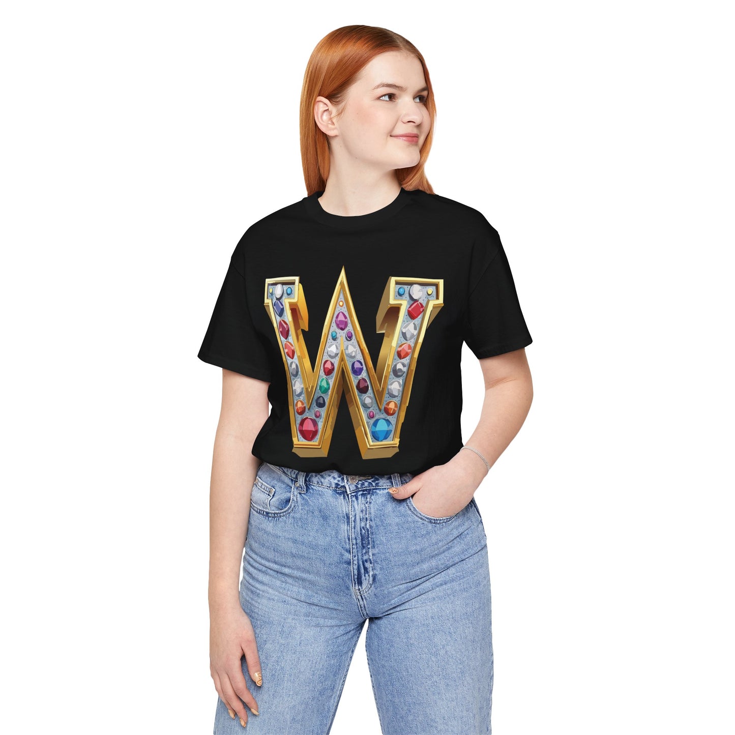 Letter Shirt, Shirt with Letters, Tee Shirt with Gold Letter, Shirt with Antique Letters