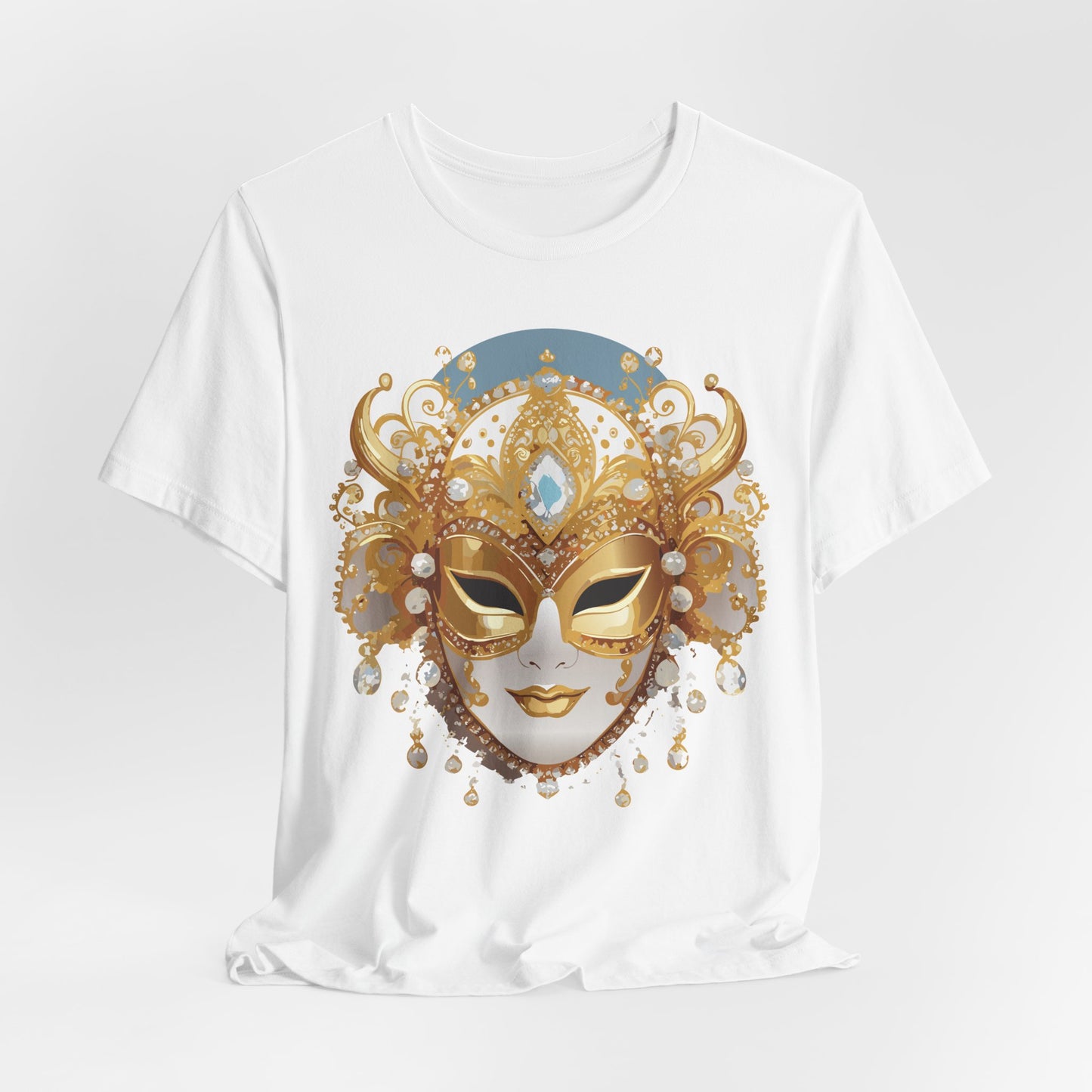 Mask Shirt, Shirt with Mask, Tee Shirt with Gold Face