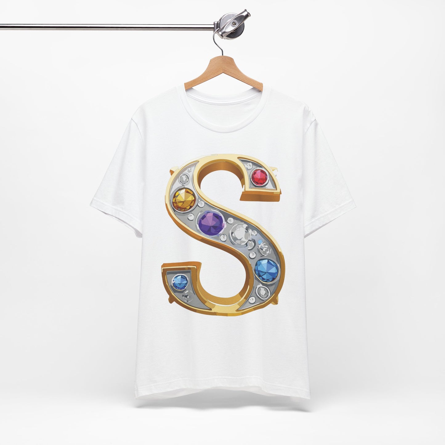 Letter Shirt, Shirt with Letters, Tee Shirt with Gold Letter, Shirt with Antique Letters