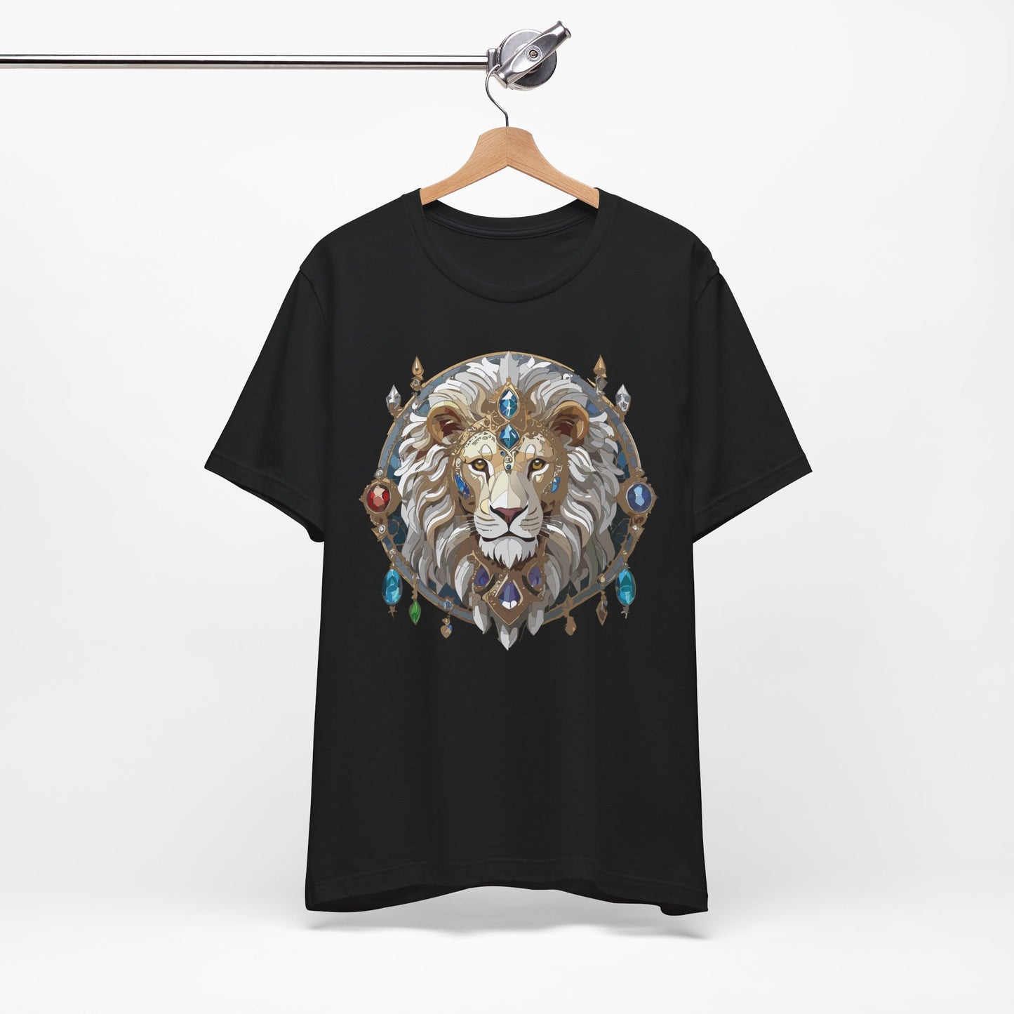 Animal Shirt, Shirt with Animal, Tee Shirt with Gold Animal Medal, Shirt with Antique Animal Medallion