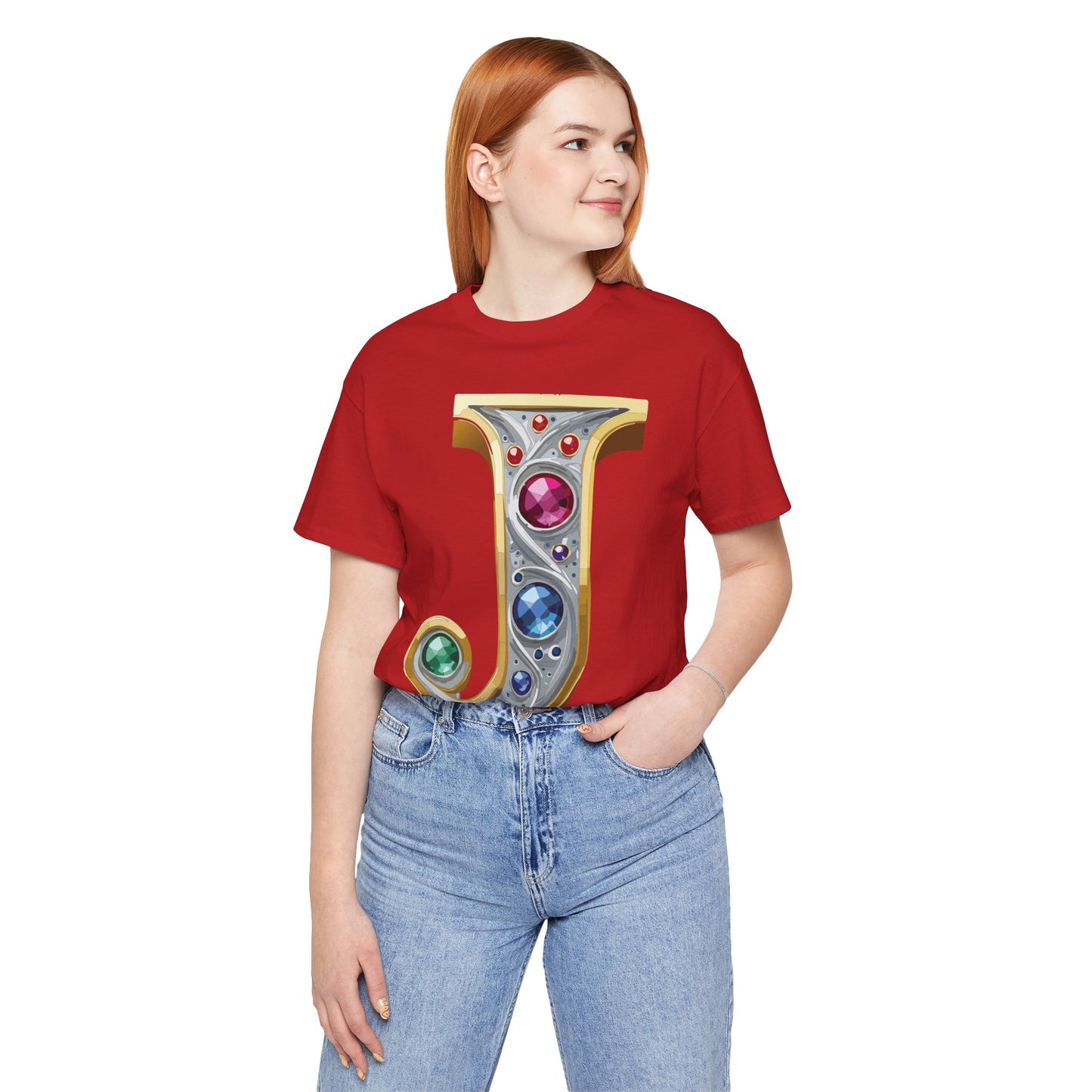 Letter Shirt, Shirt with Letters, Tee Shirt with Gold Letter, Shirt with Antique Letters