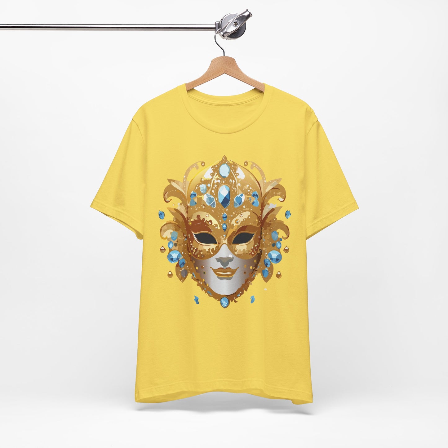 Mask Shirt, Shirt with Mask, Tee Shirt with Gold Face