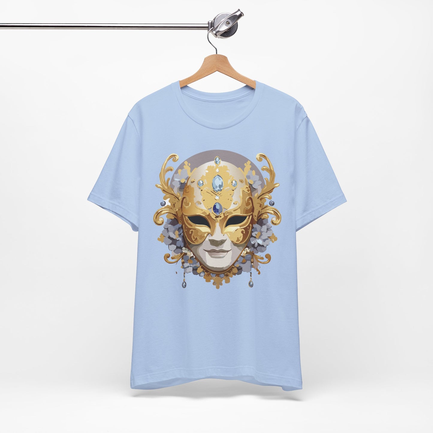 Mask Shirt, Shirt with Mask, Tee Shirt with Gold Face