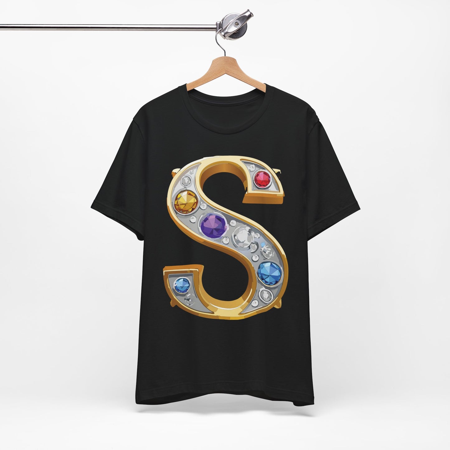 Letter Shirt, Shirt with Letters, Tee Shirt with Gold Letter, Shirt with Antique Letters