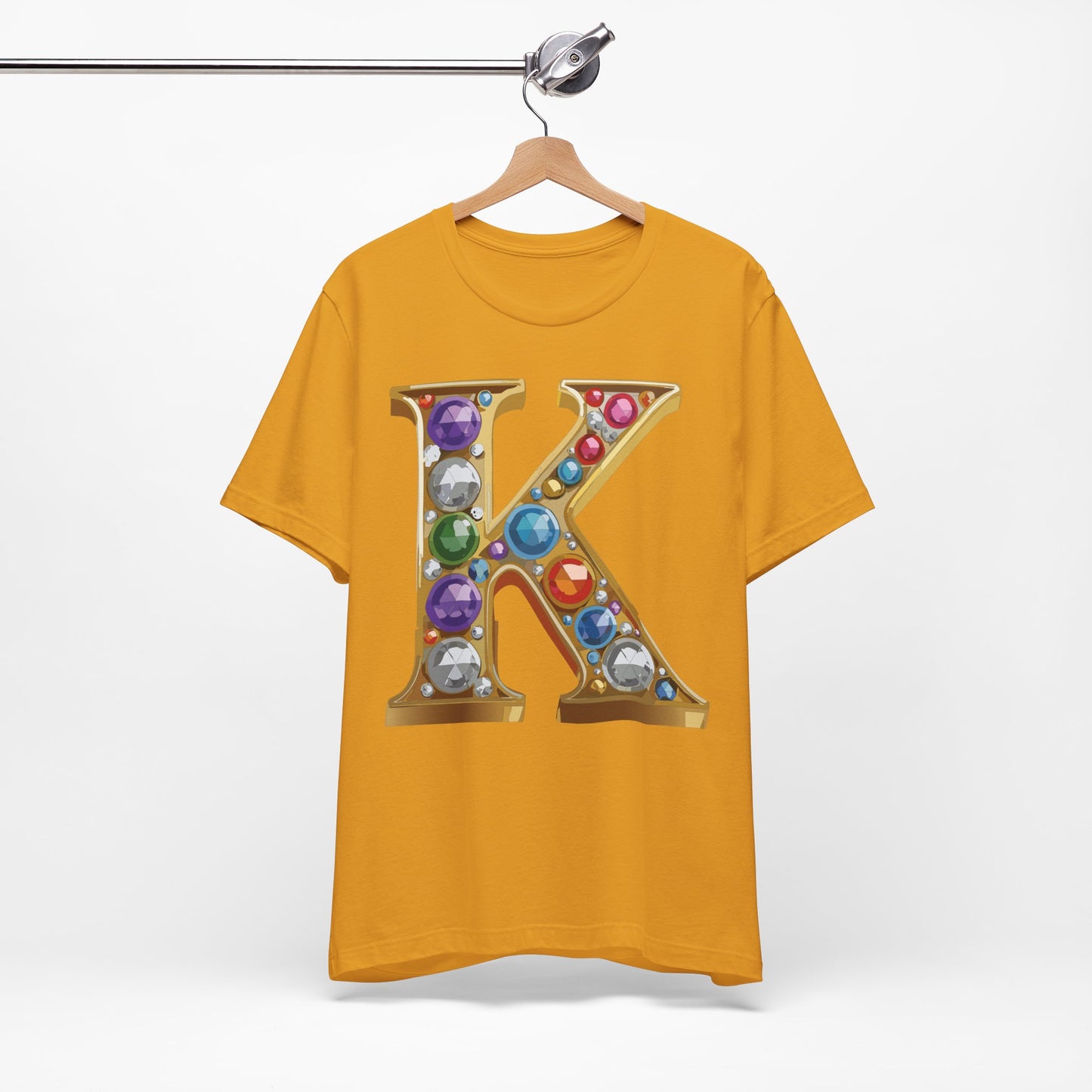 Letter Shirt, Shirt with Letters, Tee Shirt with Gold Letter, Shirt with Antique Letters
