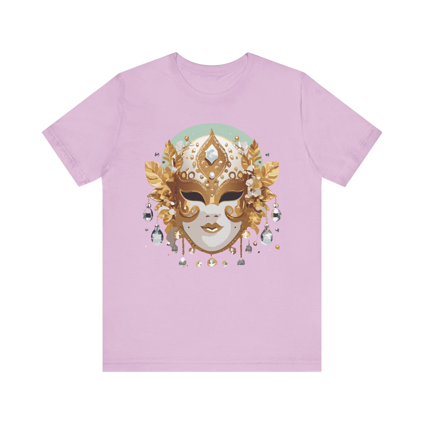 Mask Shirt, Shirt with Mask, Tee Shirt with Gold Face