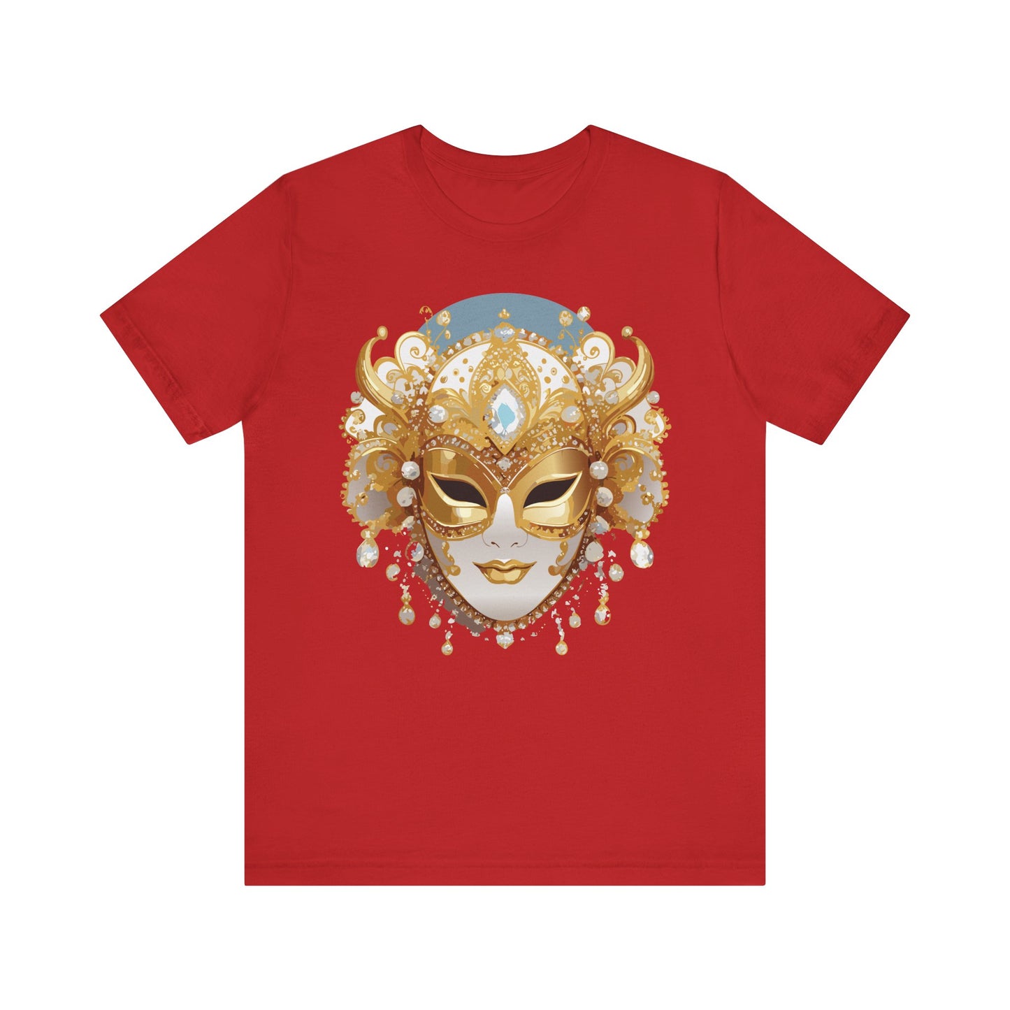 Mask Shirt, Shirt with Mask, Tee Shirt with Gold Face
