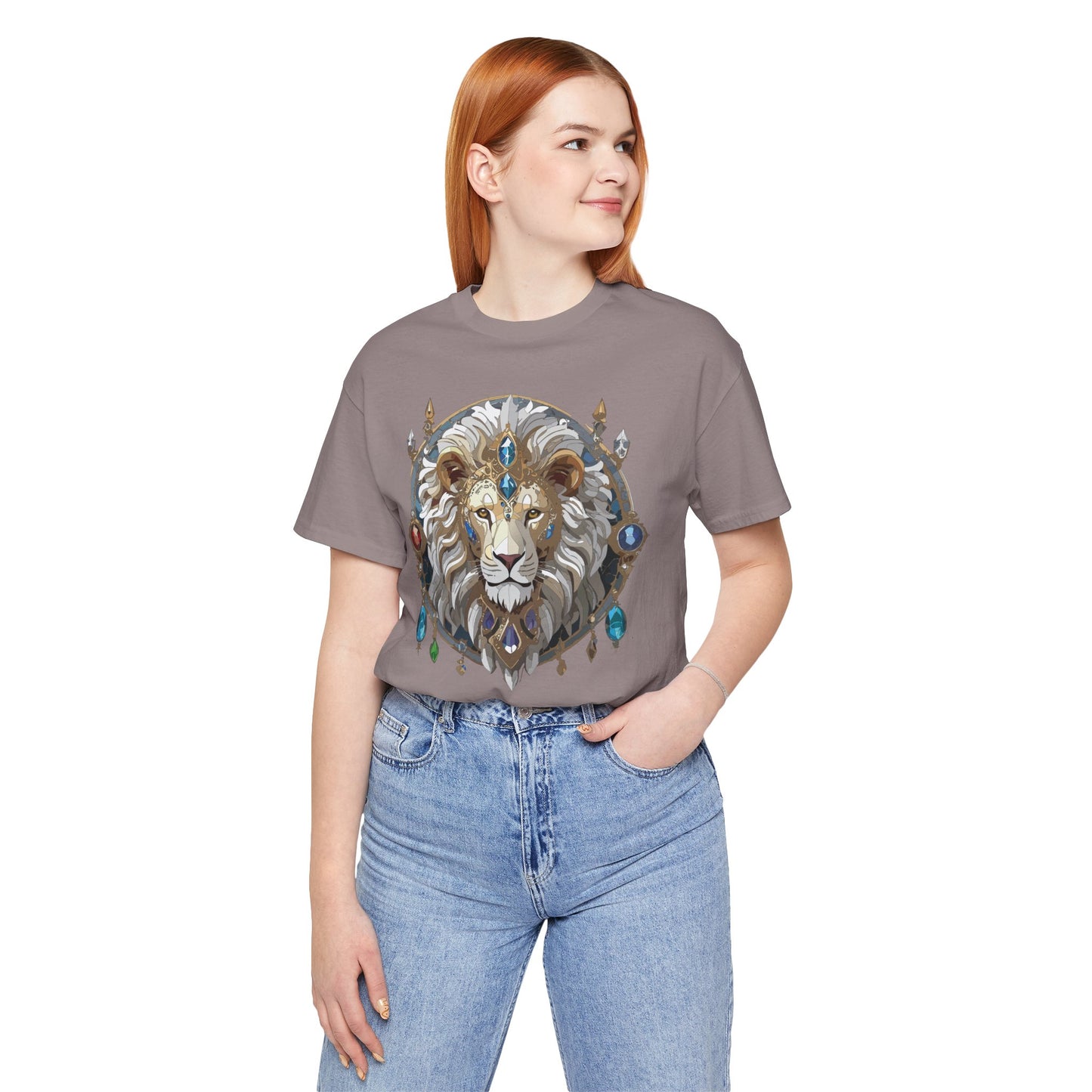 Animal Shirt, Shirt with Animal, Tee Shirt with Gold Animal Medal, Shirt with Antique Animal Medallion