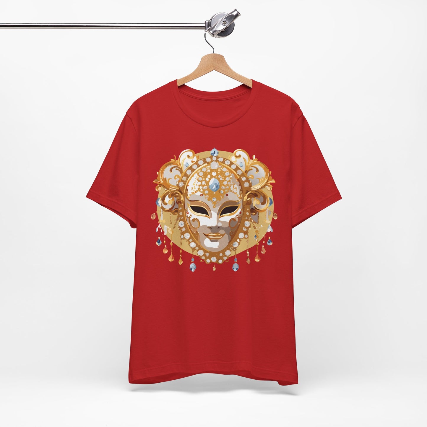 Mask Shirt, Shirt with Mask, Tee Shirt with Gold Face
