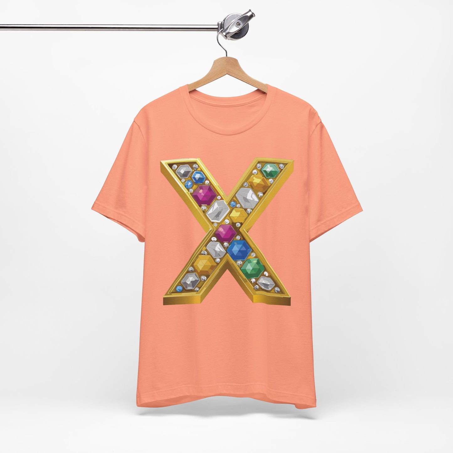 Letter Shirt, Shirt with Letters, Tee Shirt with Gold Letter, Shirt with Antique Letters