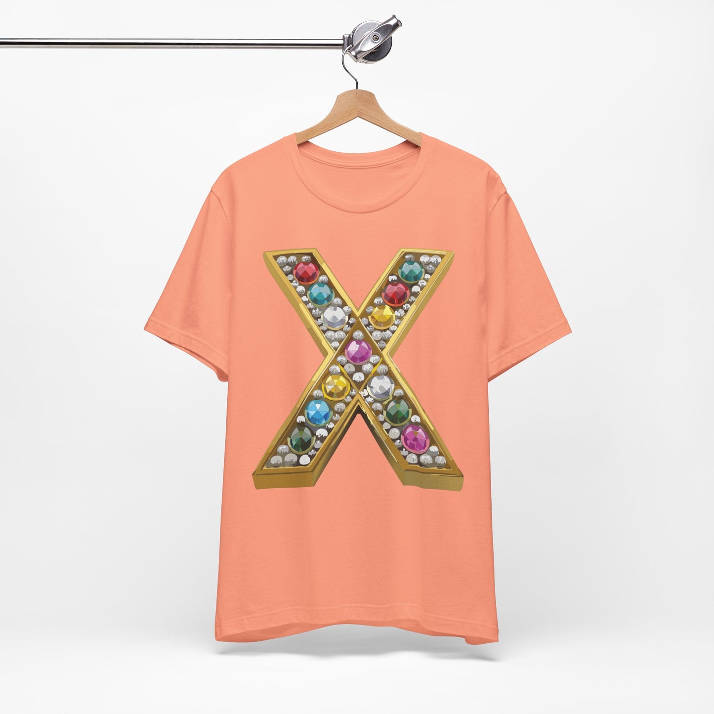 Letter Shirt, Shirt with Letters, Tee Shirt with Gold Letter, Shirt with Antique Letters