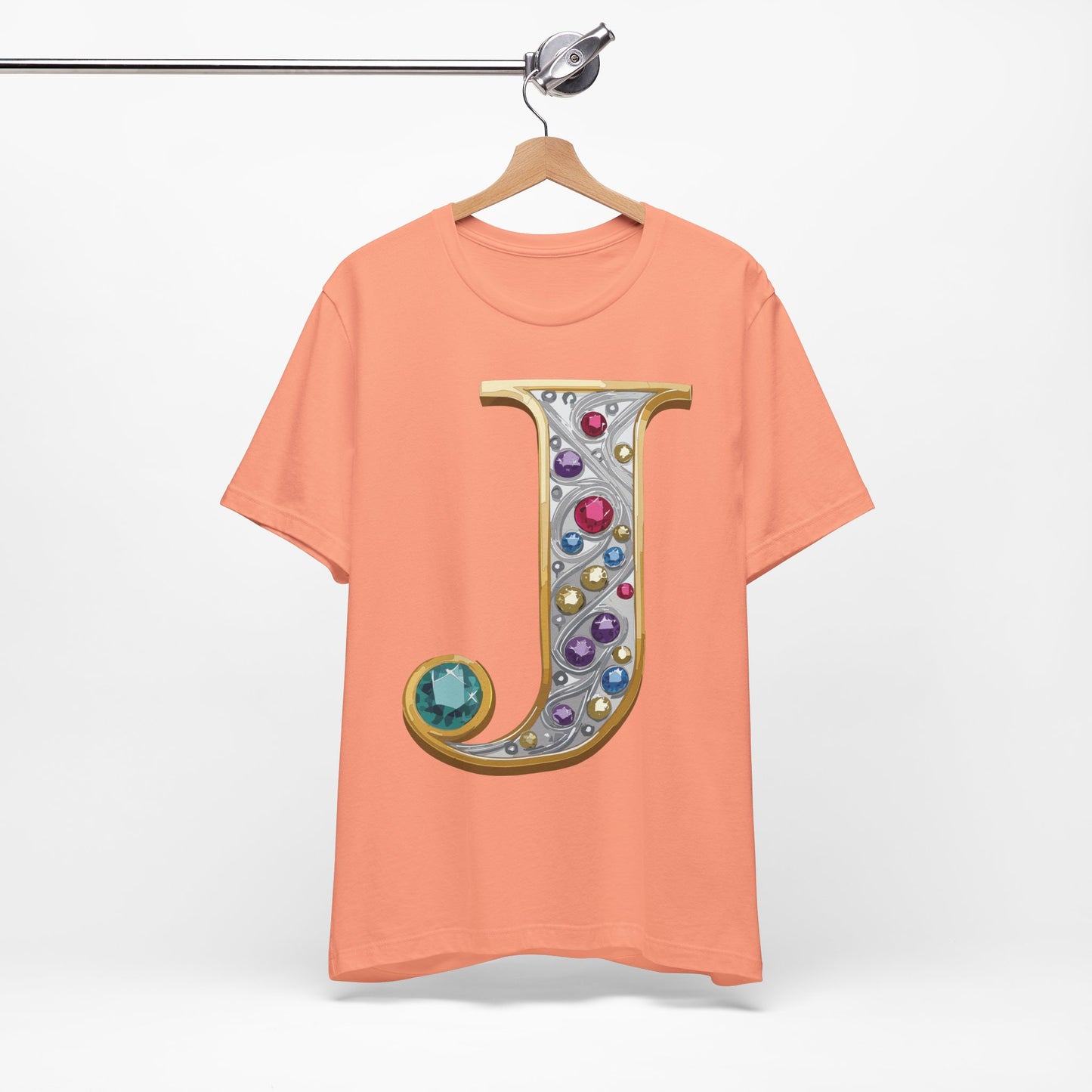 Letter Shirt, Shirt with Letters, Tee Shirt with Gold Letter, Shirt with Antique Letters