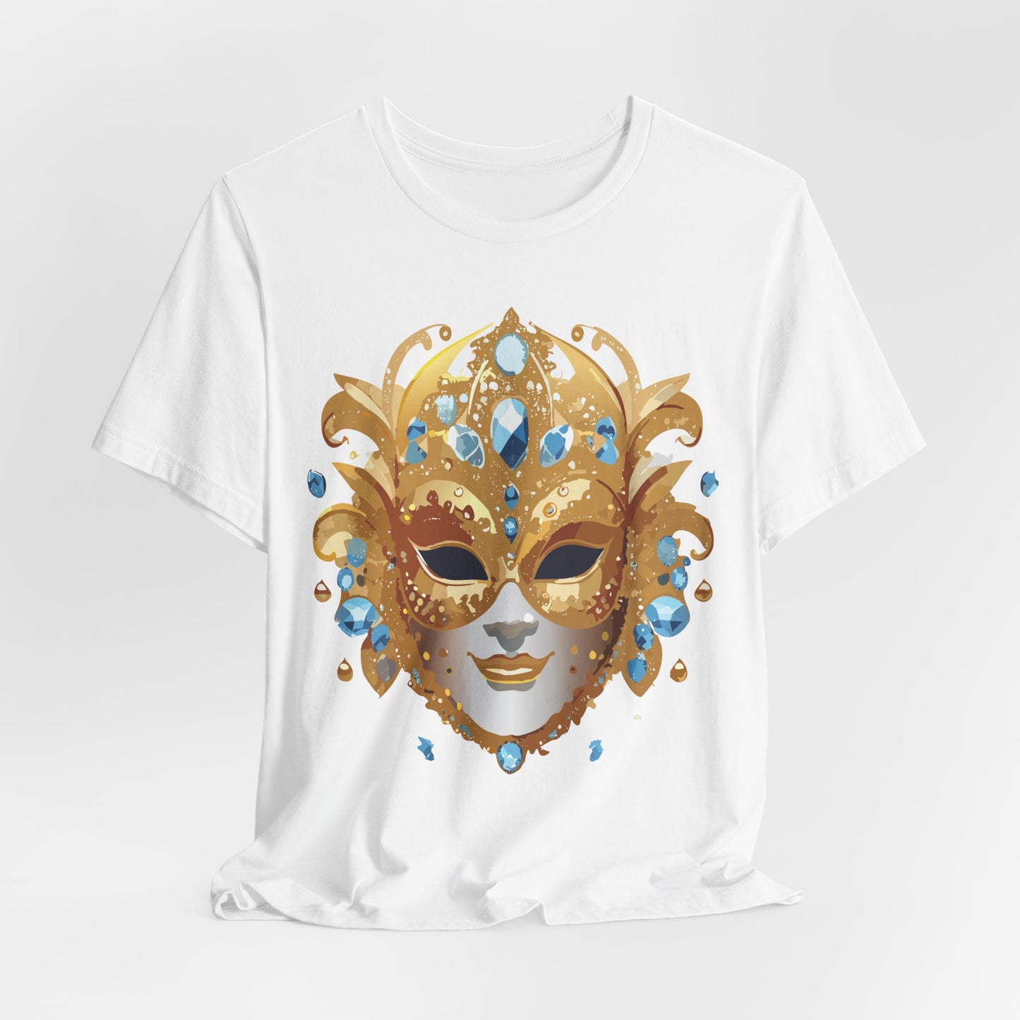 Mask Shirt, Shirt with Mask, Tee Shirt with Gold Face