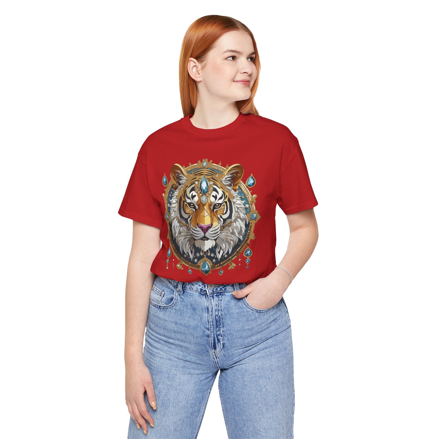 Animal Shirt, Shirt with Animal, Tee Shirt with Gold Animal Medal, Shirt with Antique Animal Medallion