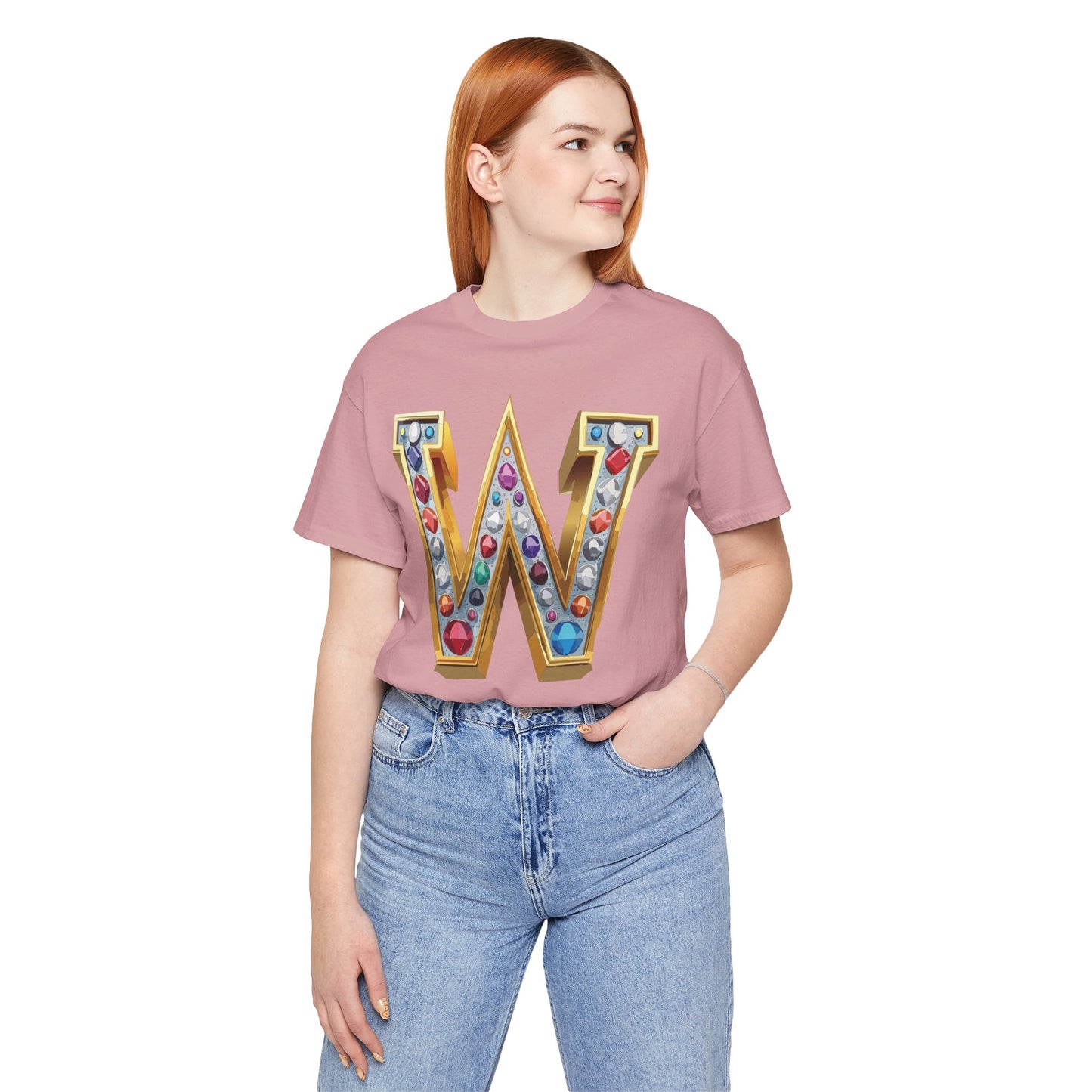 Letter Shirt, Shirt with Letters, Tee Shirt with Gold Letter, Shirt with Antique Letters
