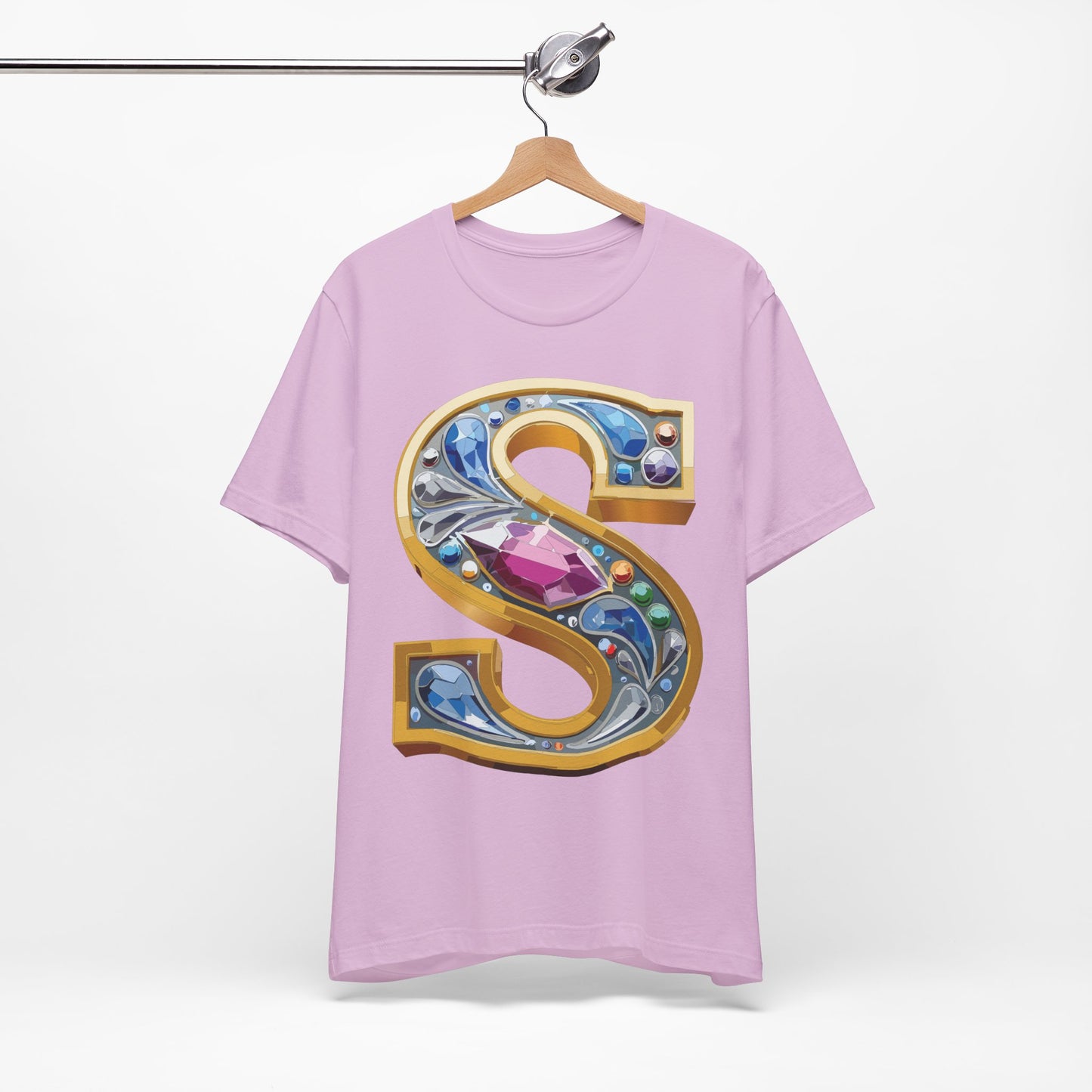 Letter Shirt, Shirt with Letters, Tee Shirt with Gold Letter, Shirt with Antique Letters