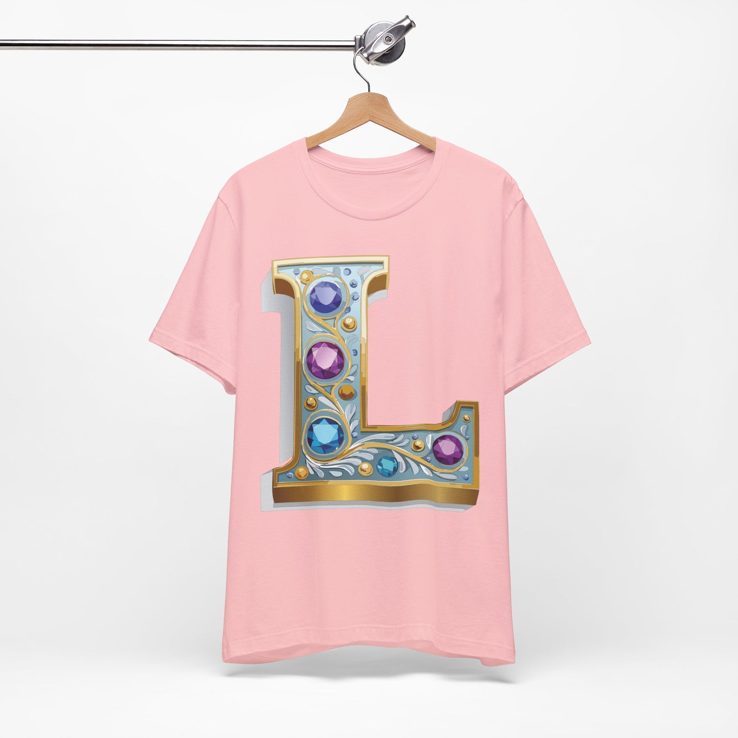 Letter Shirt, Shirt with Letters, Tee Shirt with Gold Letter, Shirt with Antique Letters