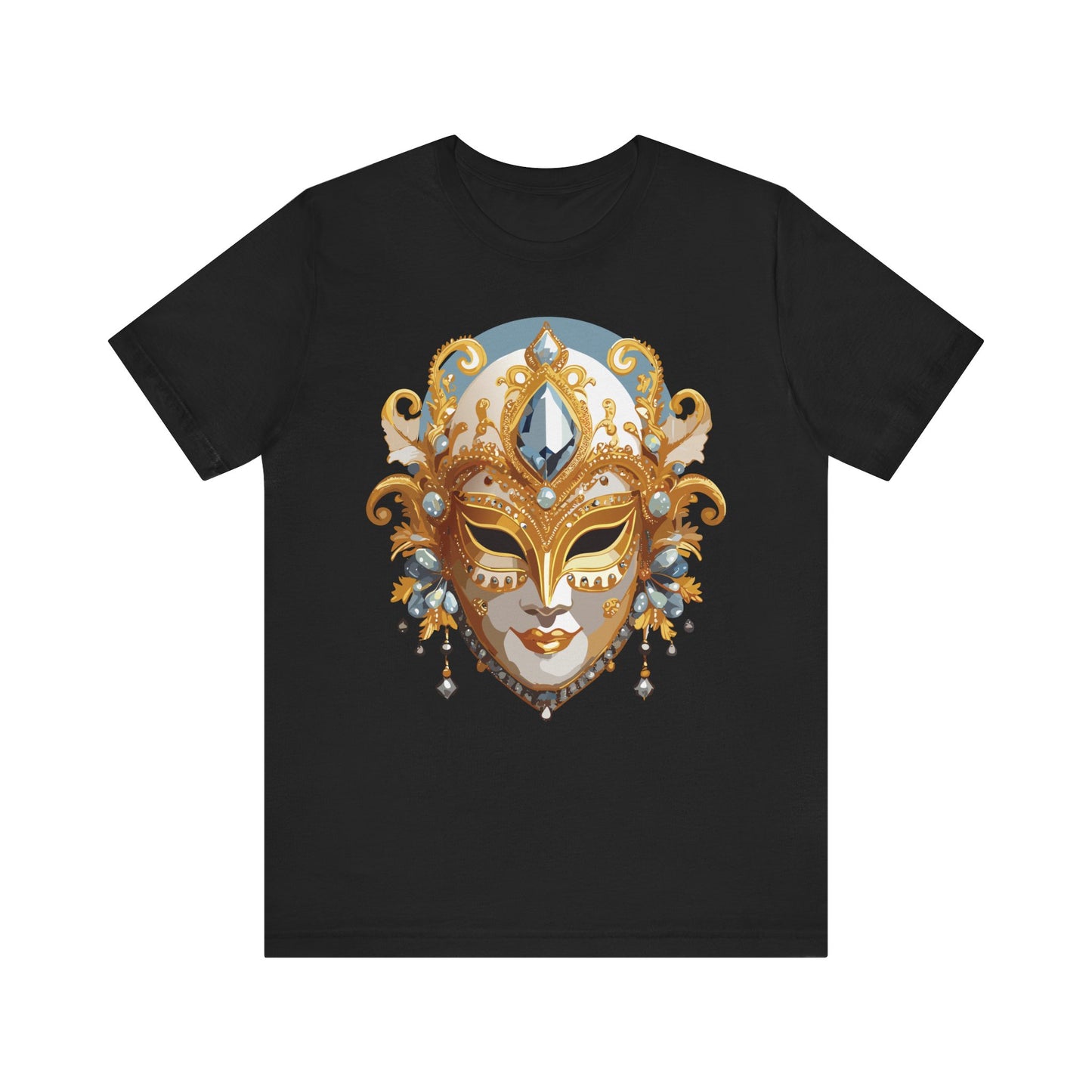 Mask Shirt, Shirt with Mask, Tee Shirt with Gold Face