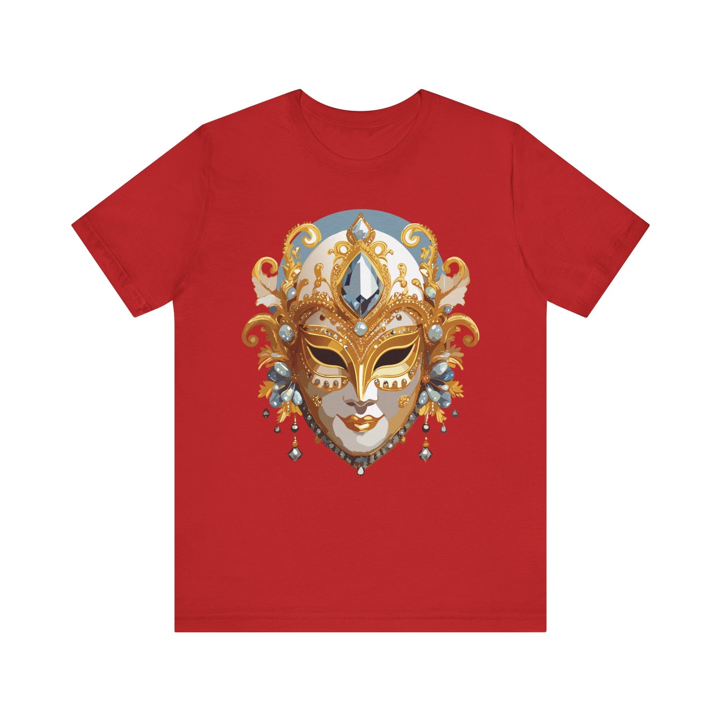 Mask Shirt, Shirt with Mask, Tee Shirt with Gold Face