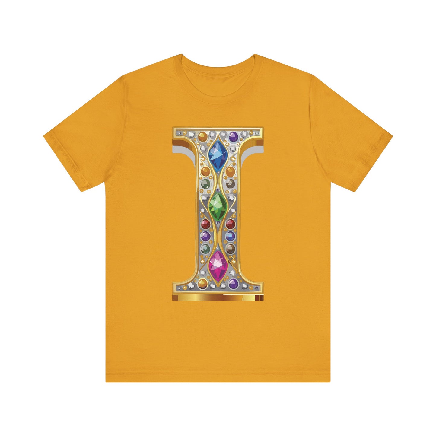 Letter Shirt, Shirt with Letters, Tee Shirt with Gold Letter, Shirt with Antique Letters