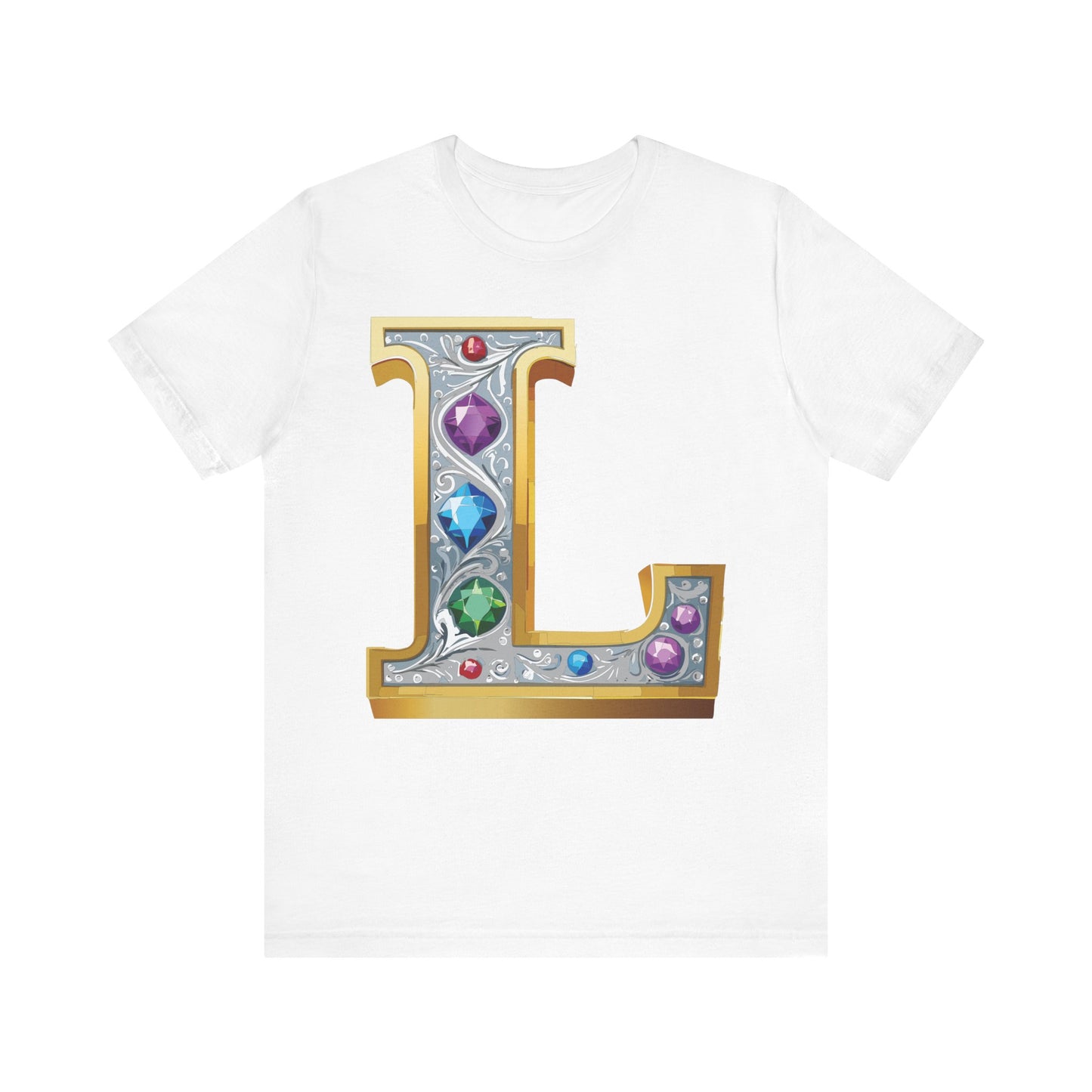 Letter Shirt, Shirt with Letters, Tee Shirt with Gold Letter, Shirt with Antique Letters