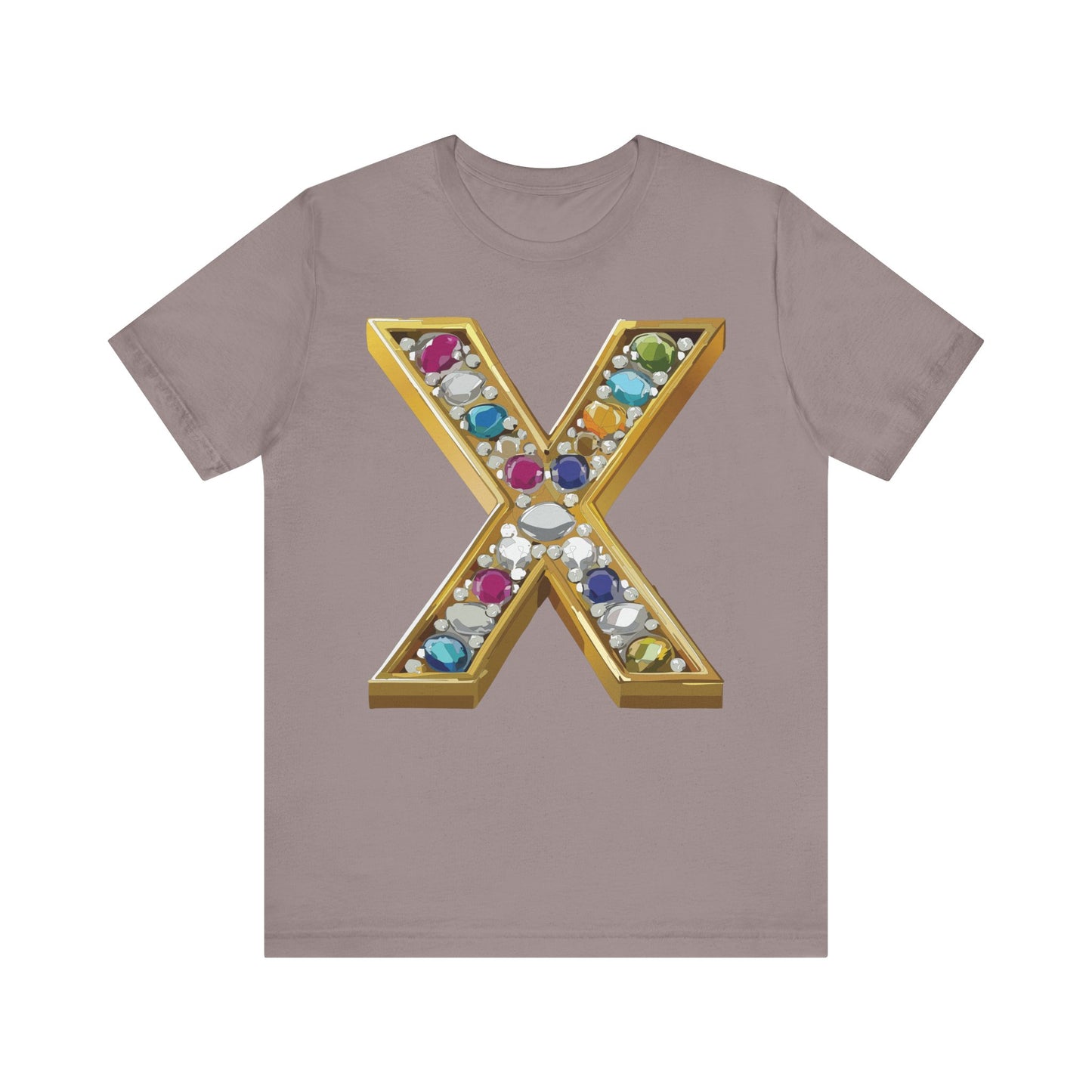 Letter Shirt, Shirt with Letters, Tee Shirt with Gold Letter, Shirt with Antique Letters