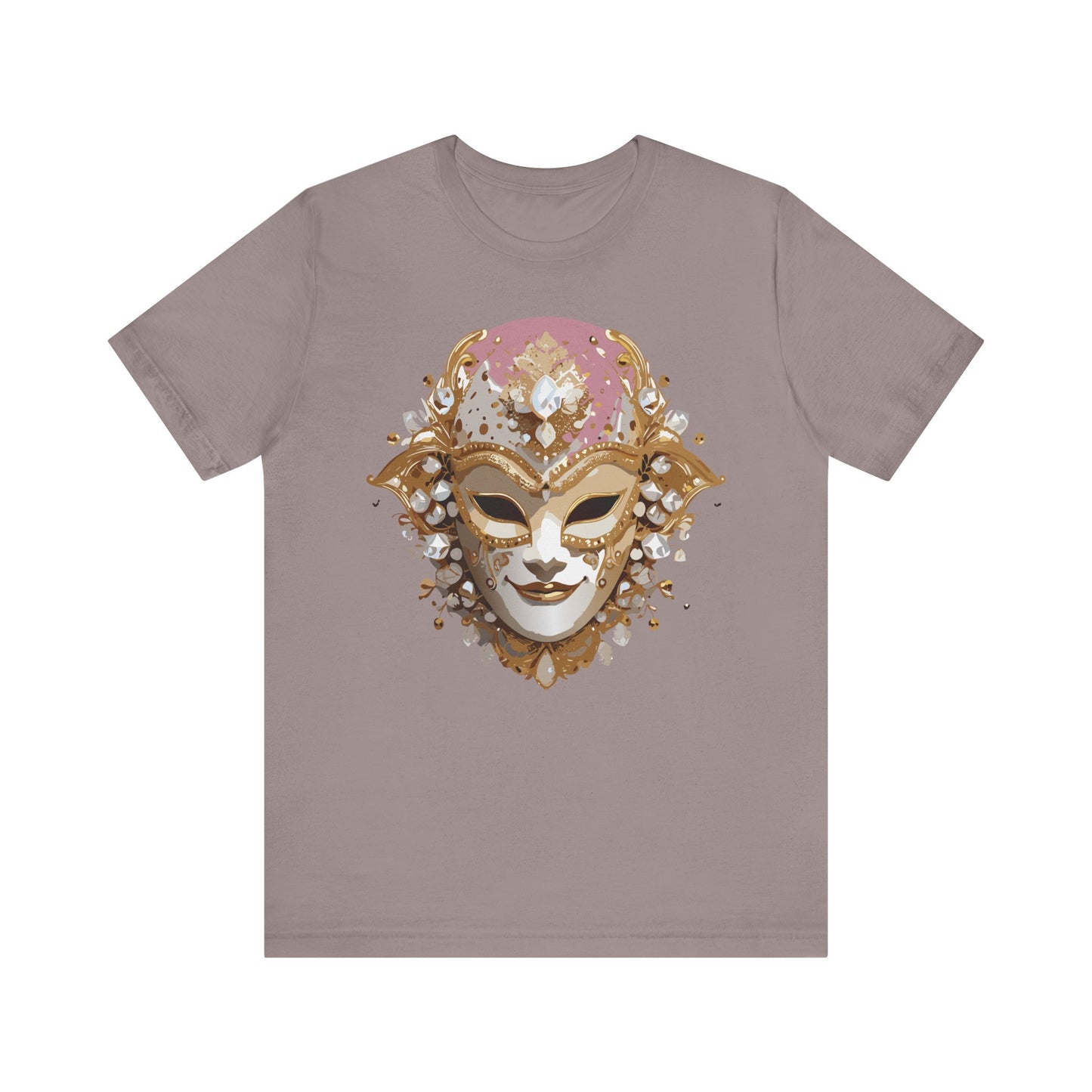 Mask Shirt, Shirt with Mask, Tee Shirt with Gold Face