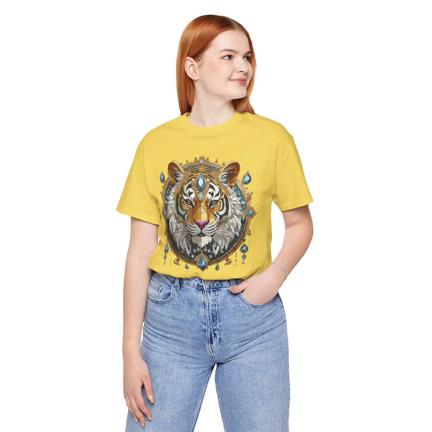 Animal Shirt, Shirt with Animal, Tee Shirt with Gold Animal Medal, Shirt with Antique Animal Medallion