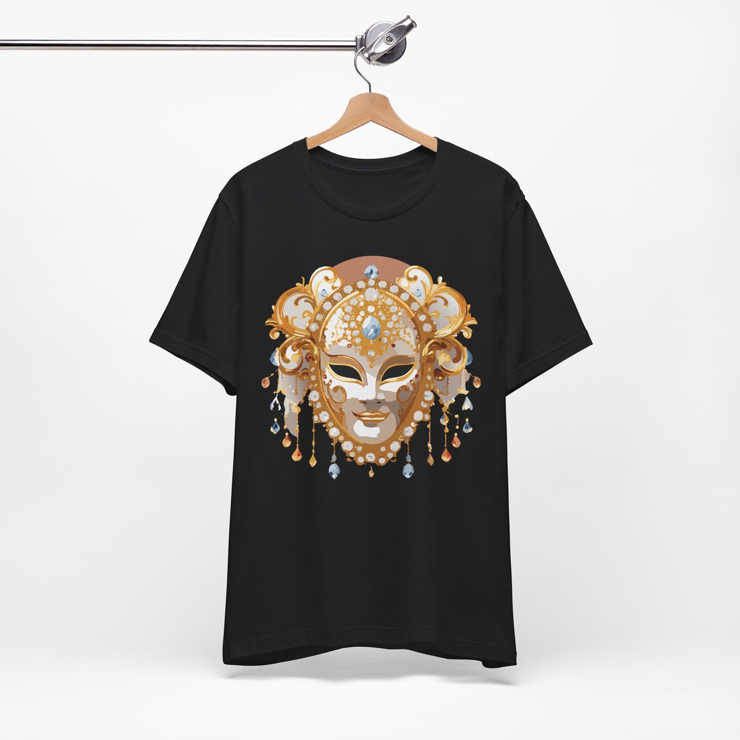 Mask Shirt, Shirt with Mask, Tee Shirt with Gold Face