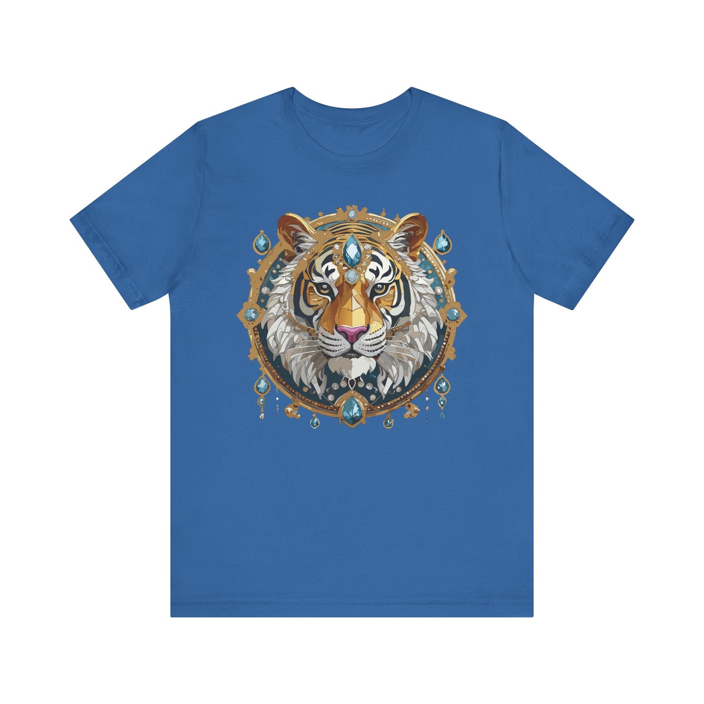 Animal Shirt, Shirt with Animal, Tee Shirt with Gold Animal Medal, Shirt with Antique Animal Medallion