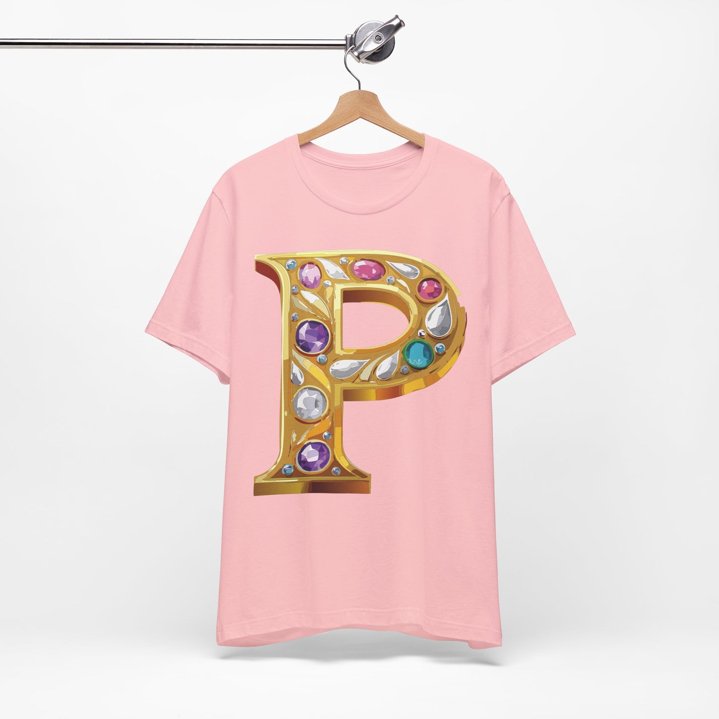Letter Shirt, Shirt with Letters, Tee Shirt with Gold Letter, Shirt with Antique Letters