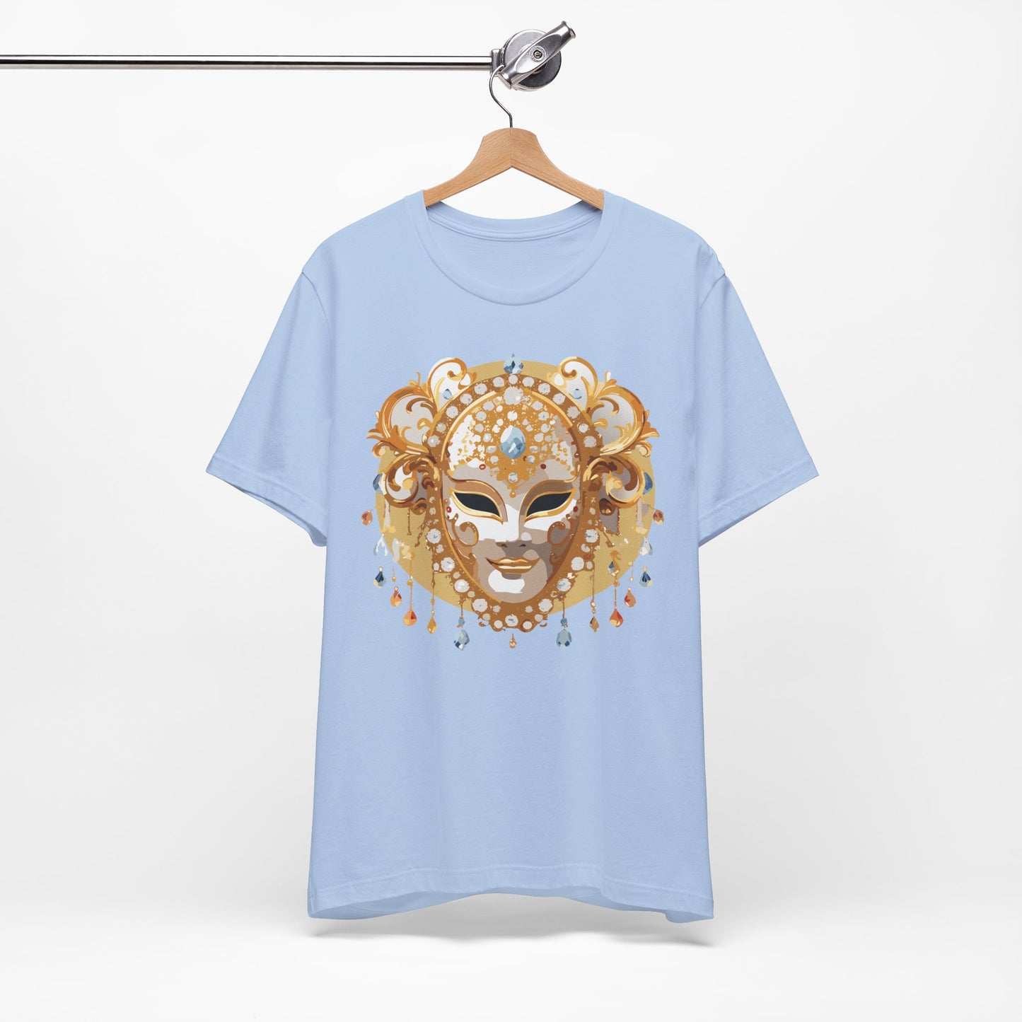 Mask Shirt, Shirt with Mask, Tee Shirt with Gold Face
