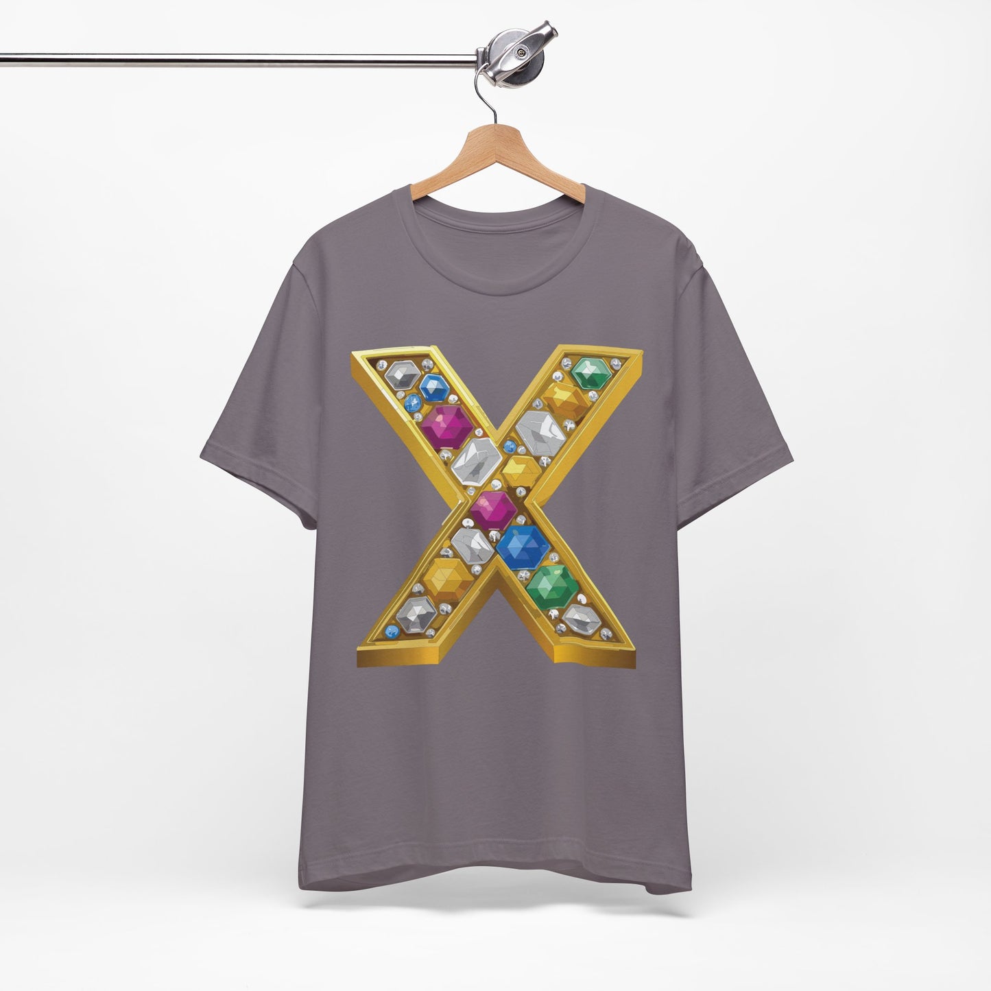 Letter Shirt, Shirt with Letters, Tee Shirt with Gold Letter, Shirt with Antique Letters