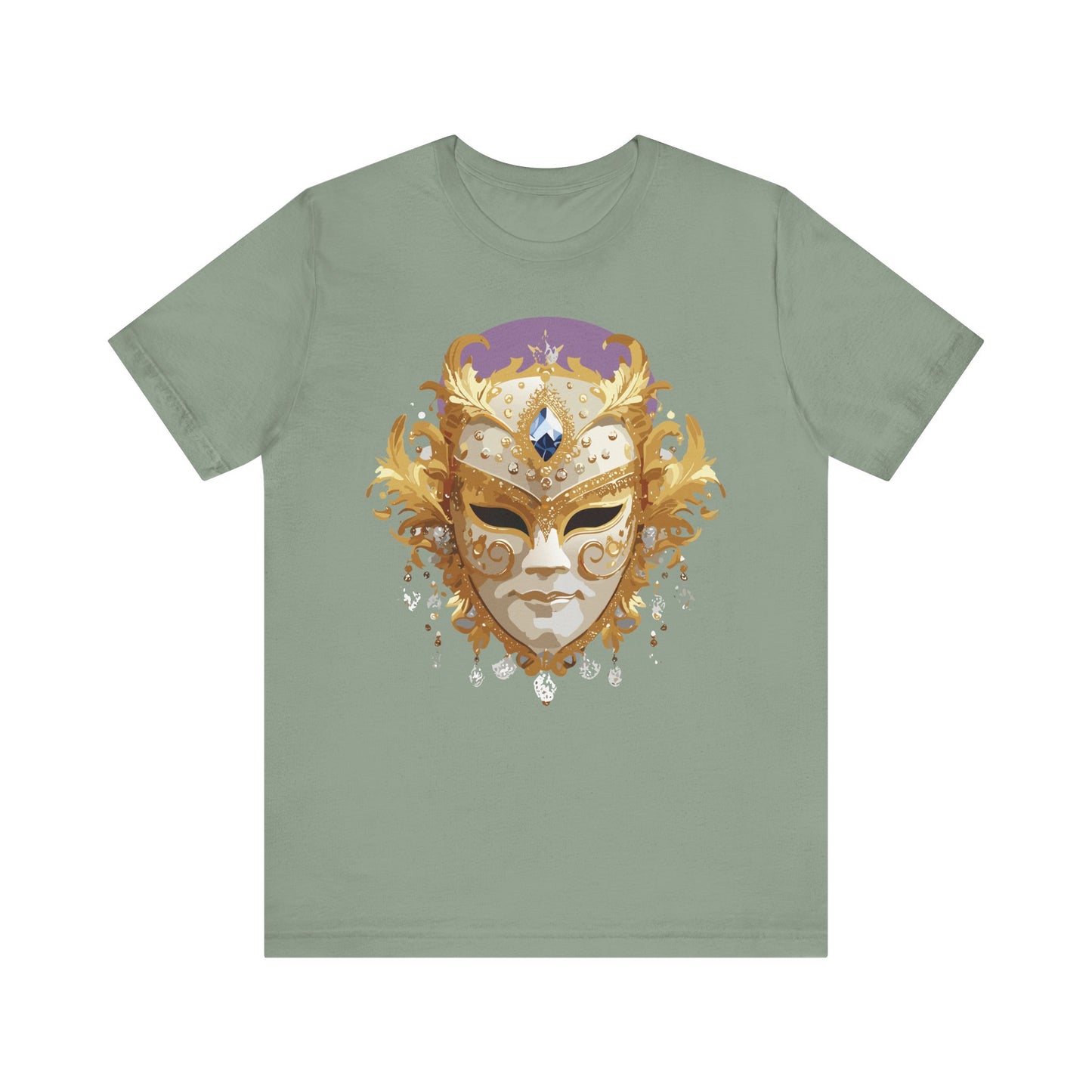 Mask Shirt, Shirt with Mask, Tee Shirt with Gold Face