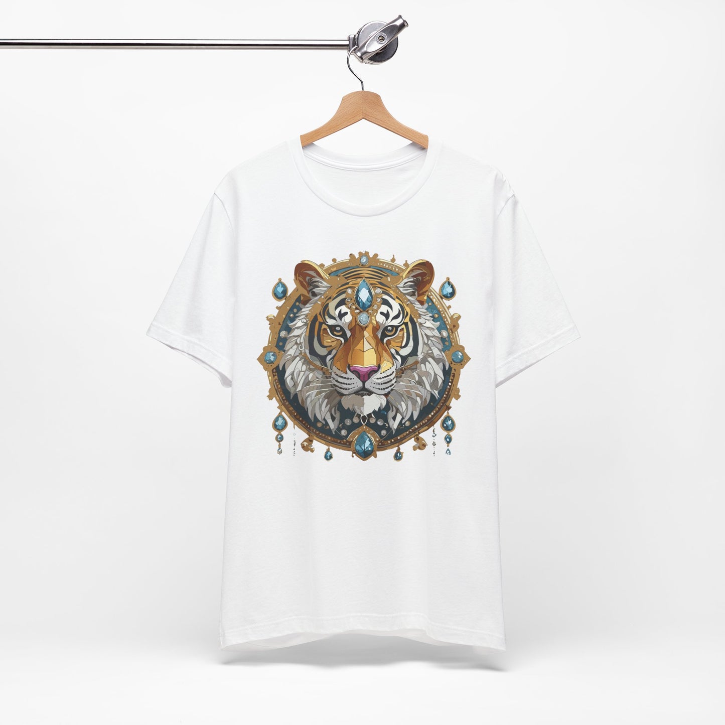 Animal Shirt, Shirt with Animal, Tee Shirt with Gold Animal Medal, Shirt with Antique Animal Medallion