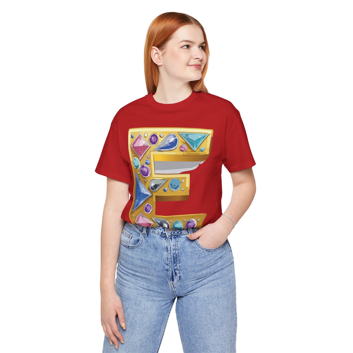 Letter Shirt, Shirt with Letters, Tee Shirt with Gold Letter, Shirt with Antique Letters
