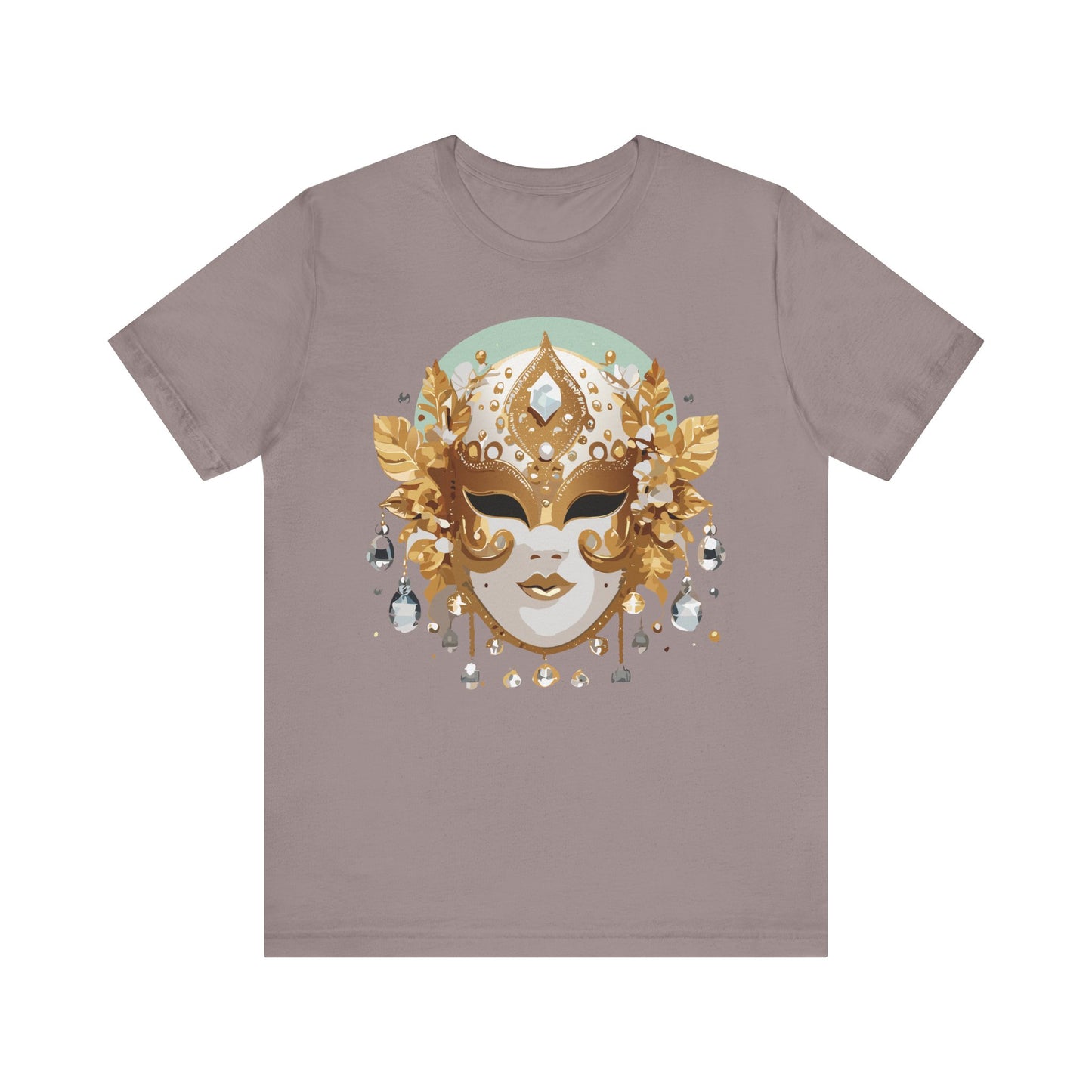 Mask Shirt, Shirt with Mask, Tee Shirt with Gold Face