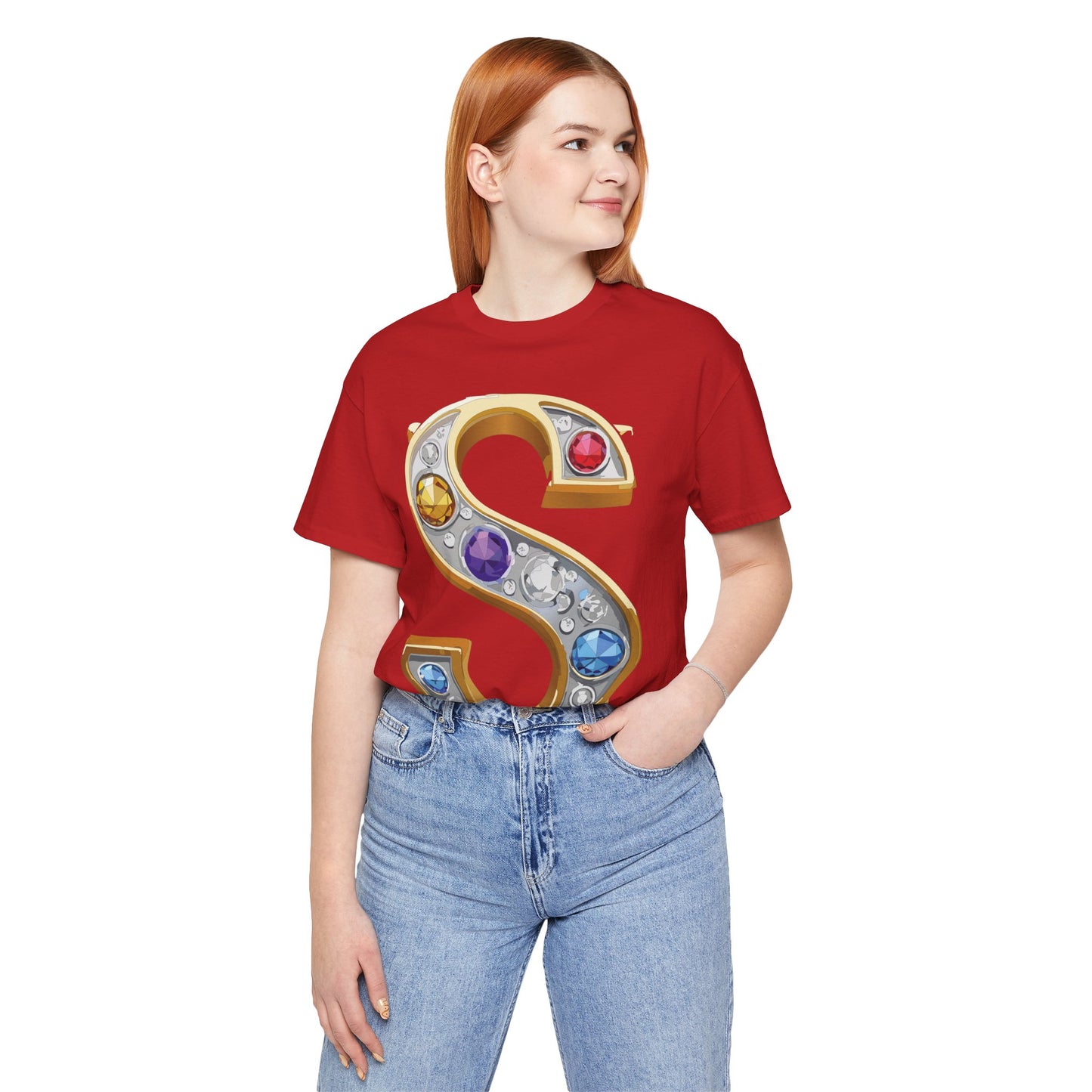 Letter Shirt, Shirt with Letters, Tee Shirt with Gold Letter, Shirt with Antique Letters