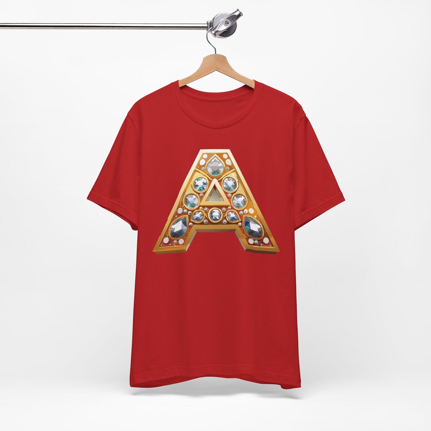 Letter Shirt, Shirt with Letters, Tee Shirt with Gold Letter, Shirt with Antique Letters