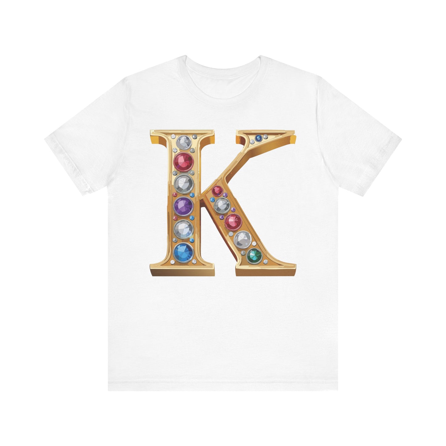 Letter Shirt, Shirt with Letters, Tee Shirt with Gold Letter, Shirt with Antique Letters