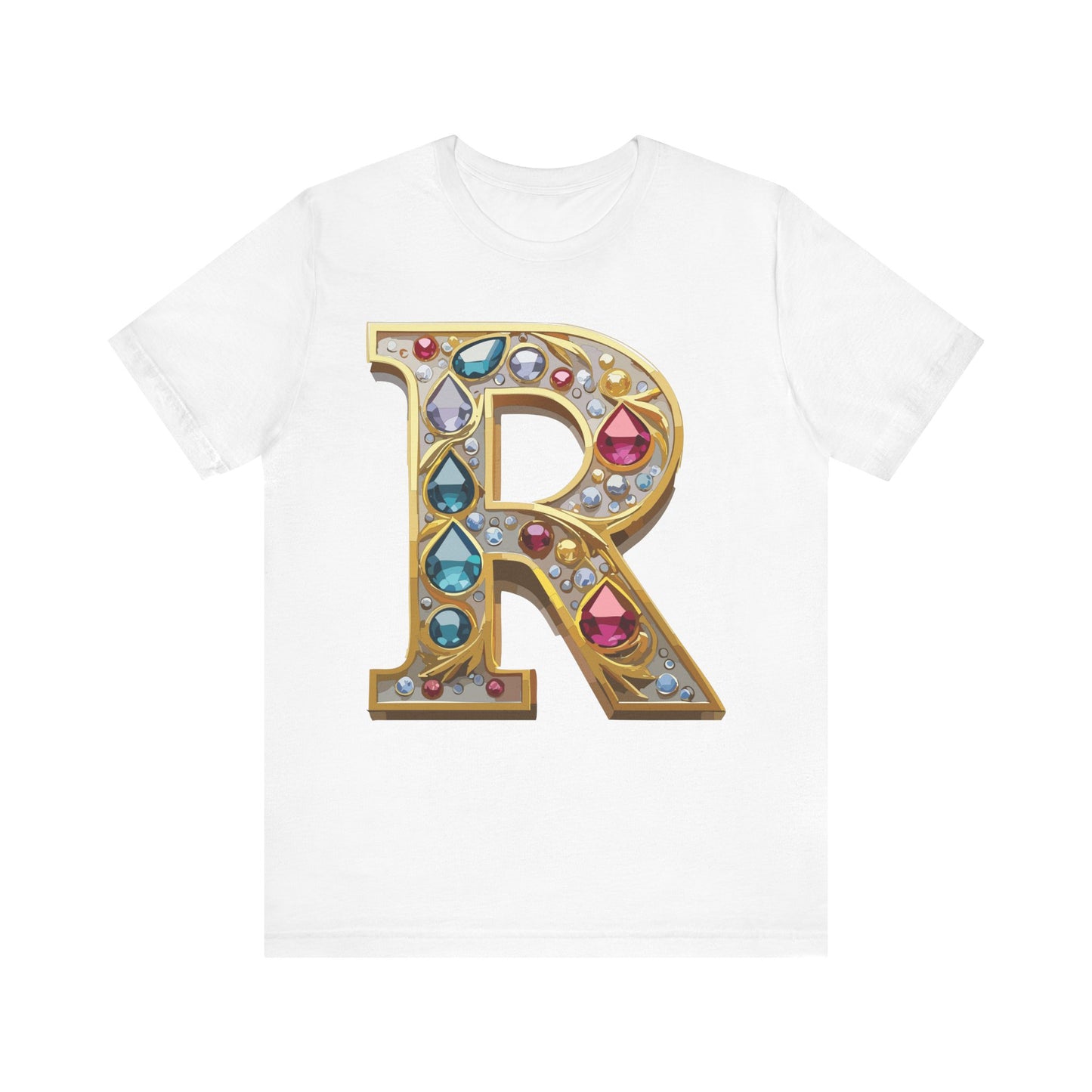 Letter Shirt, Shirt with Letters, Tee Shirt with Gold Letter, Shirt with Antique Letters