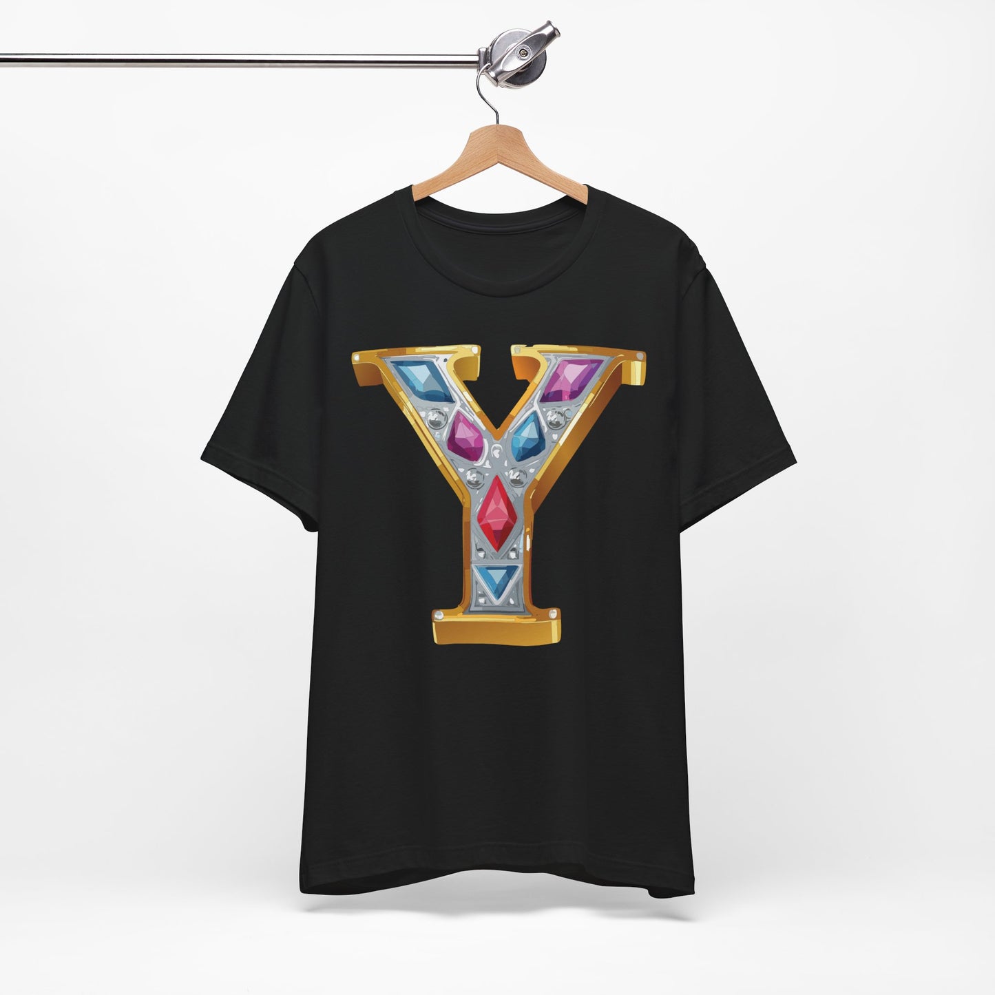 Letter Shirt, Shirt with Letters, Tee Shirt with Gold Letter, Shirt with Antique Letters