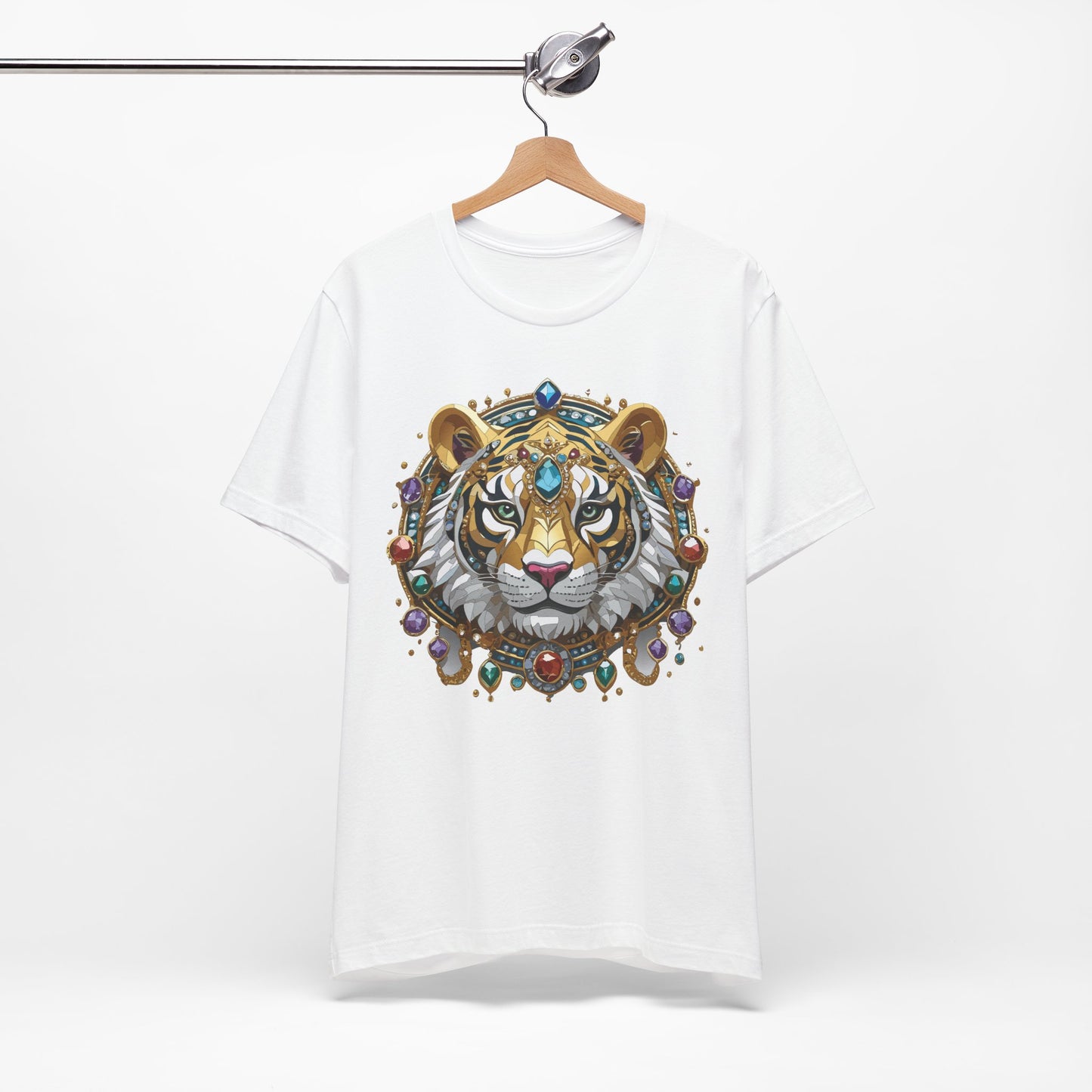 Animal Shirt, Shirt with Animal, Tee Shirt with Gold Animal Medal, Shirt with Antique Animal Medallion