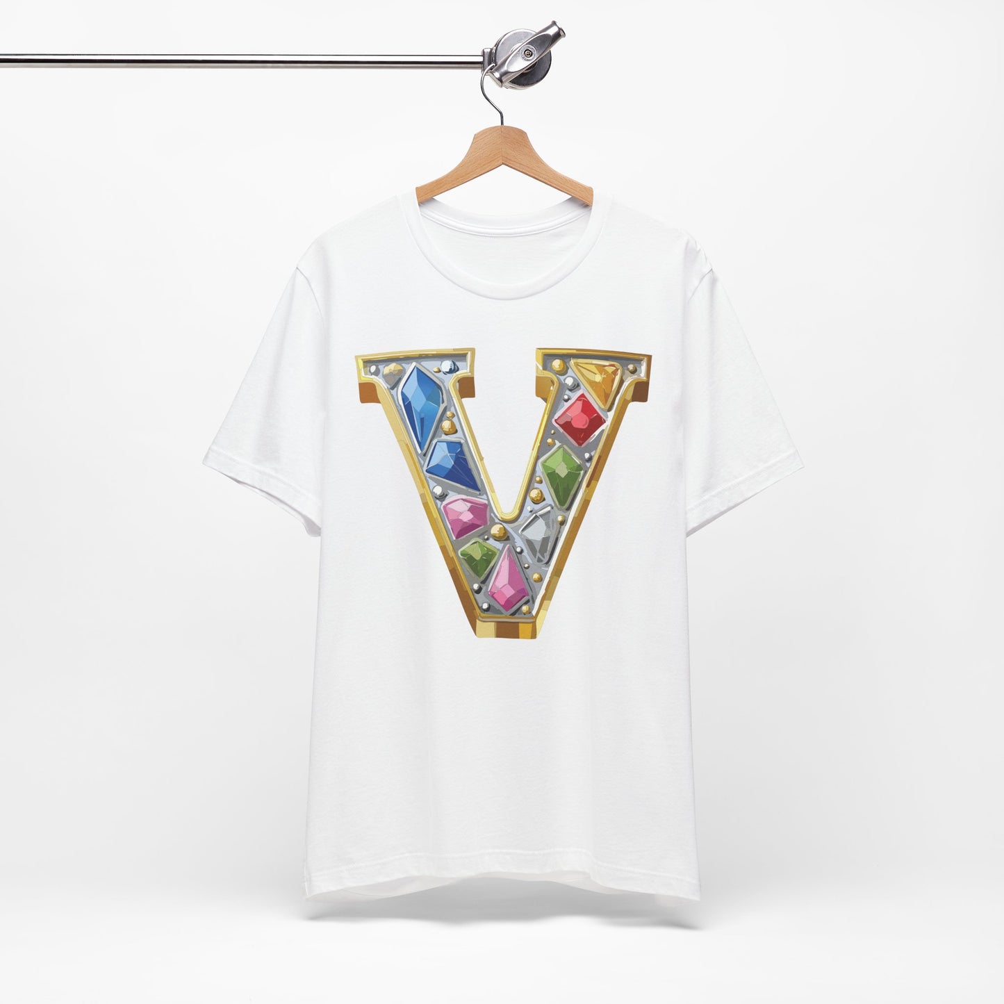 Letter Shirt, Shirt with Letters, Tee Shirt with Gold Letter, Shirt with Antique Letters