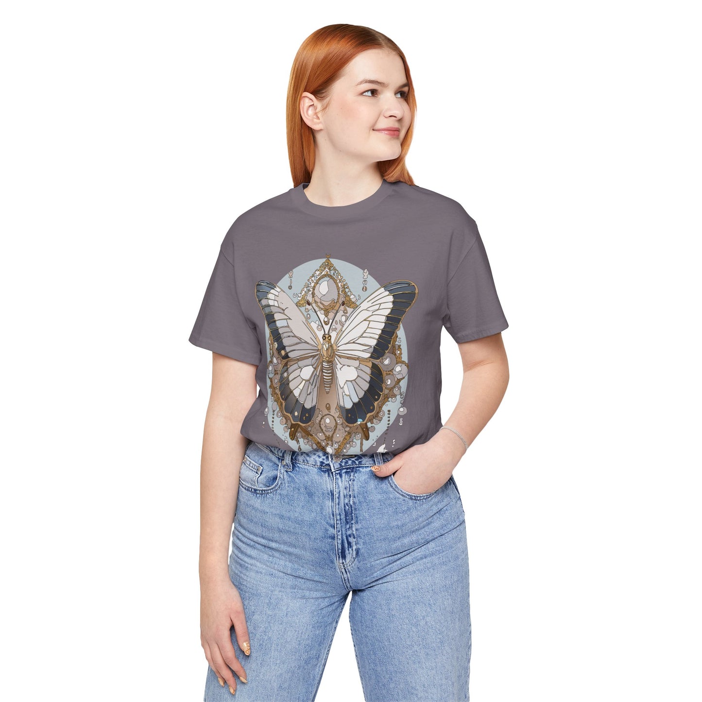 Butterfly Shirt, Shirt with Butterfly, Tee Shirt with Antique Butterfly